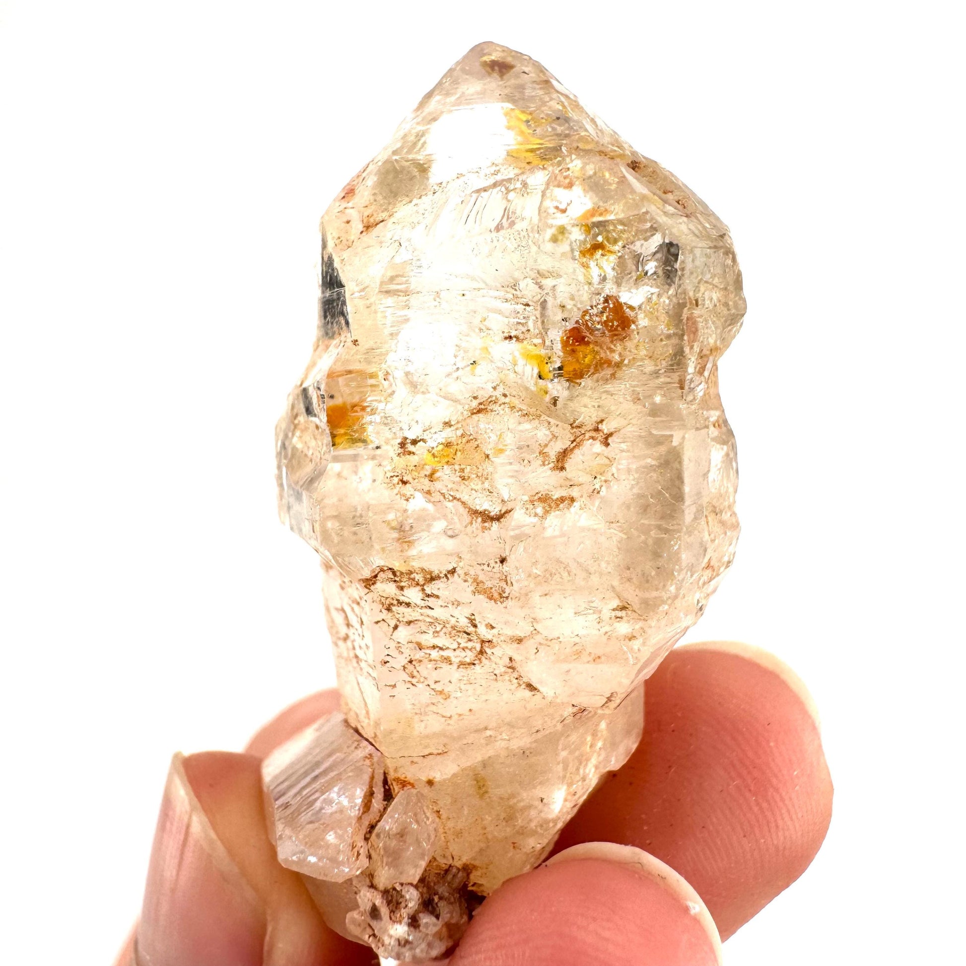 Firefly Petroleum Quartz Sceptre | UV reactive crystal, fluorescent mineral from Madagascar