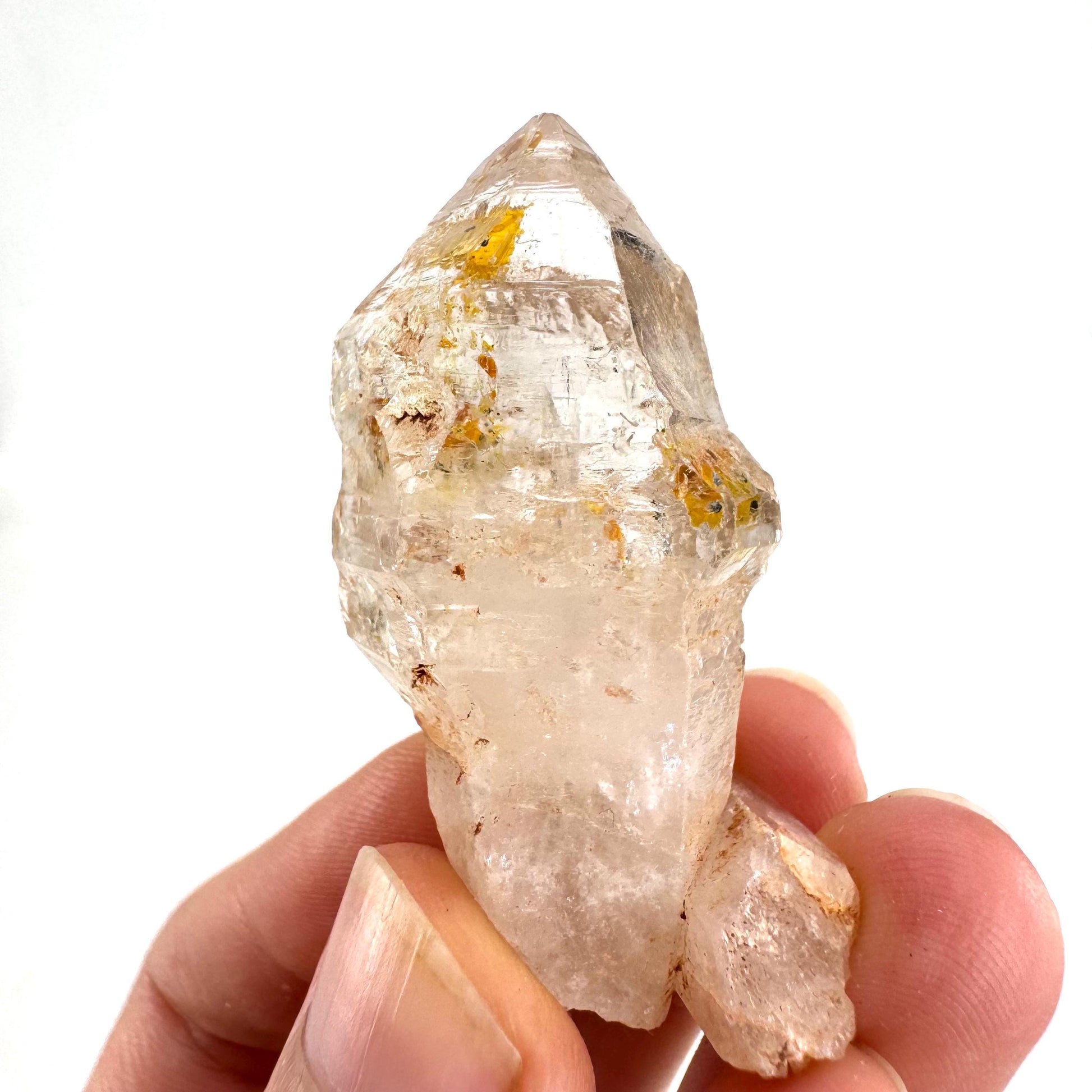 Firefly Petroleum Quartz Sceptre | UV reactive crystal, fluorescent mineral from Madagascar