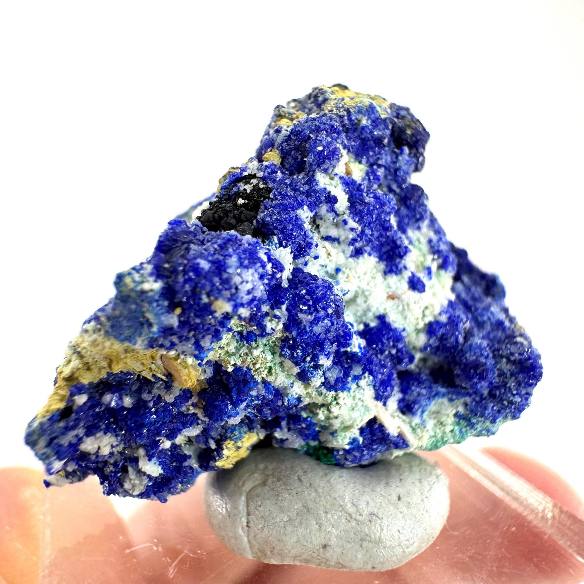 Azurite | natural blue crystal cluster, raw mineral specimen from Morocco