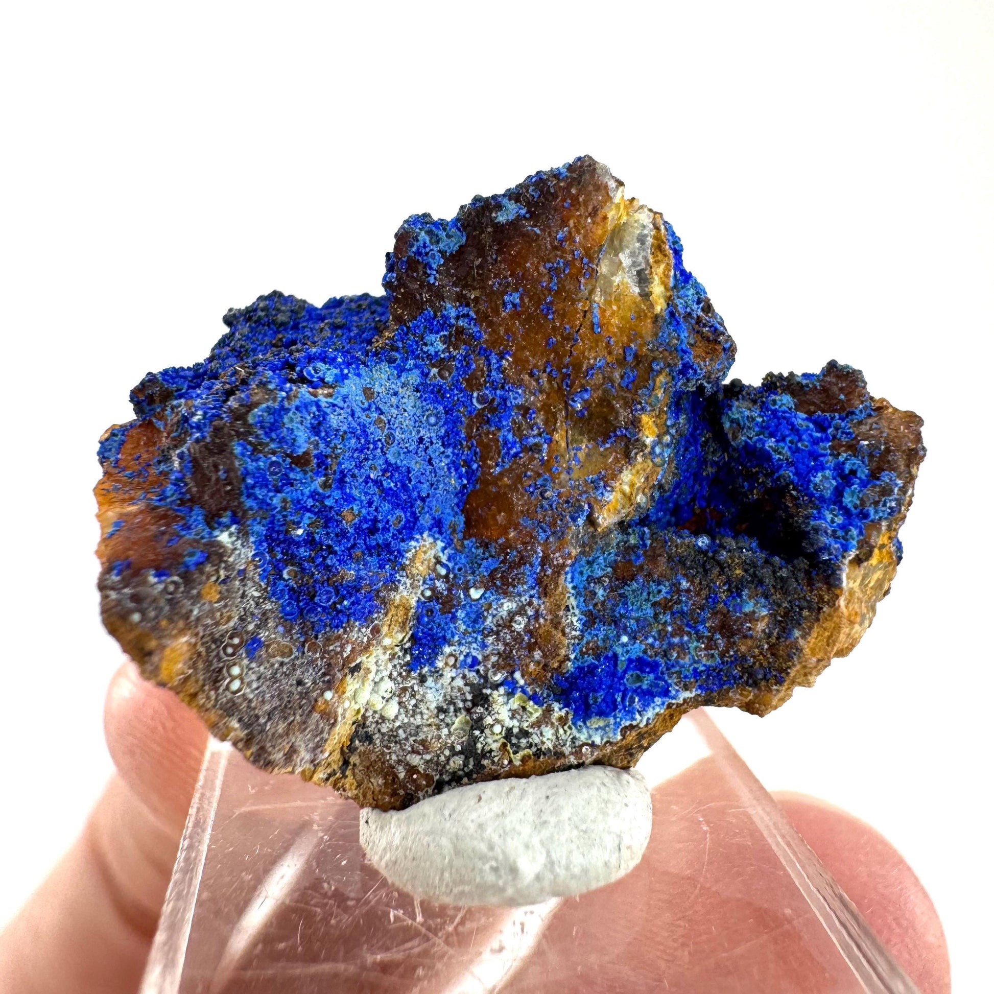 Azurite | natural blue crystal cluster, raw mineral specimen from Morocco