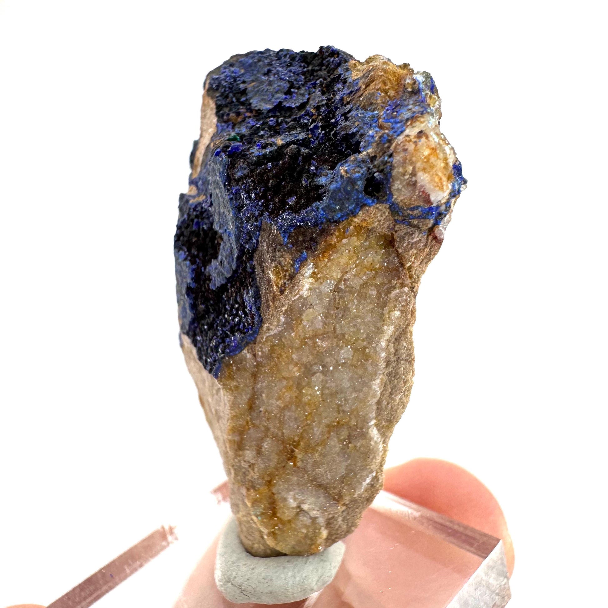 Azurite | natural blue crystal cluster, raw mineral specimen from Morocco