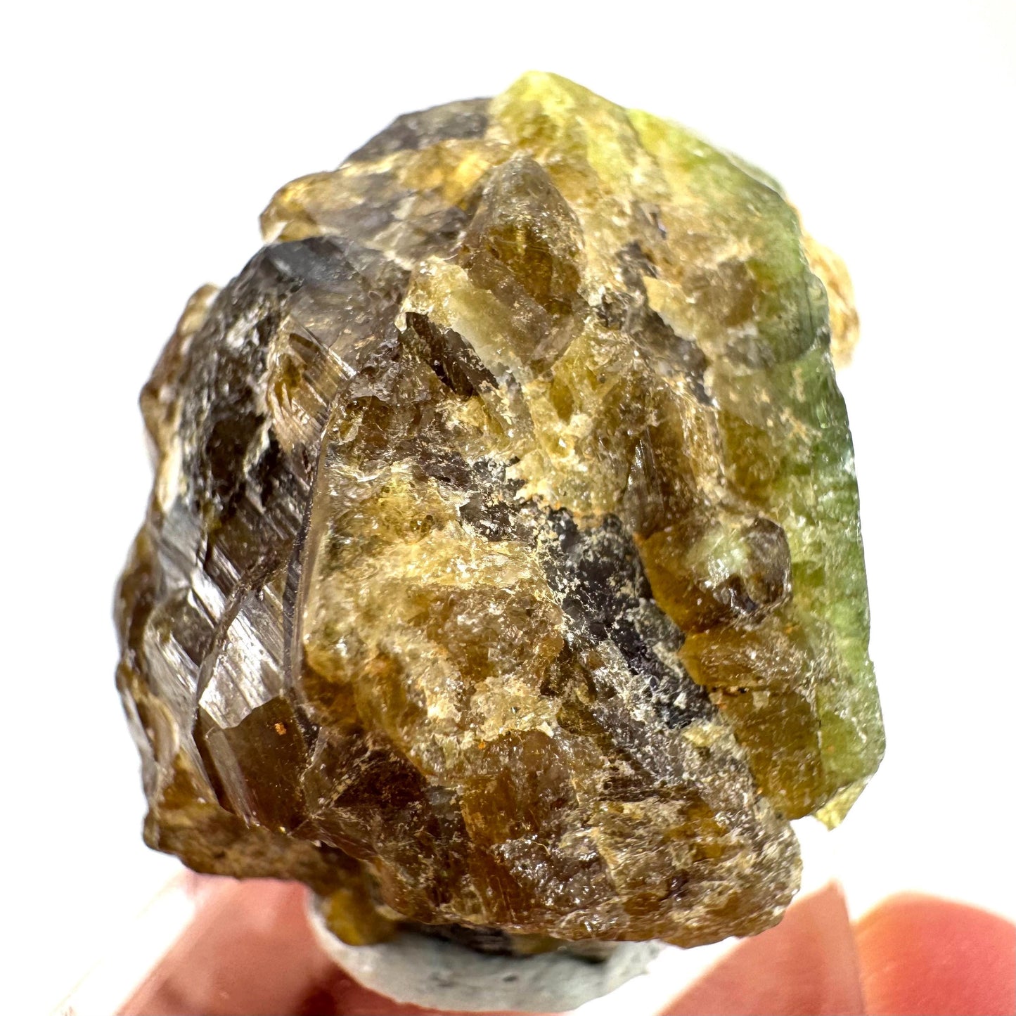 Andradite-Grossular Garnet | natural green crystal, raw mineral specimen from Mali
