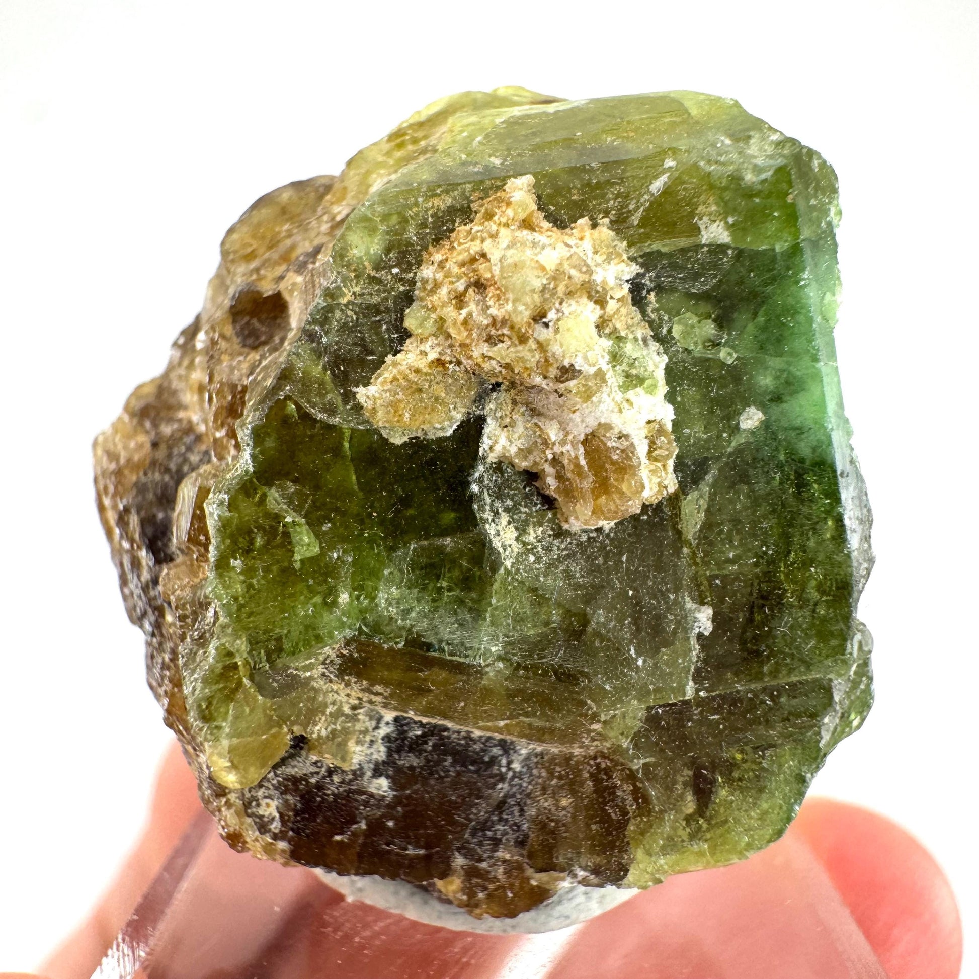 Andradite-Grossular Garnet | natural green crystal, raw mineral specimen from Mali