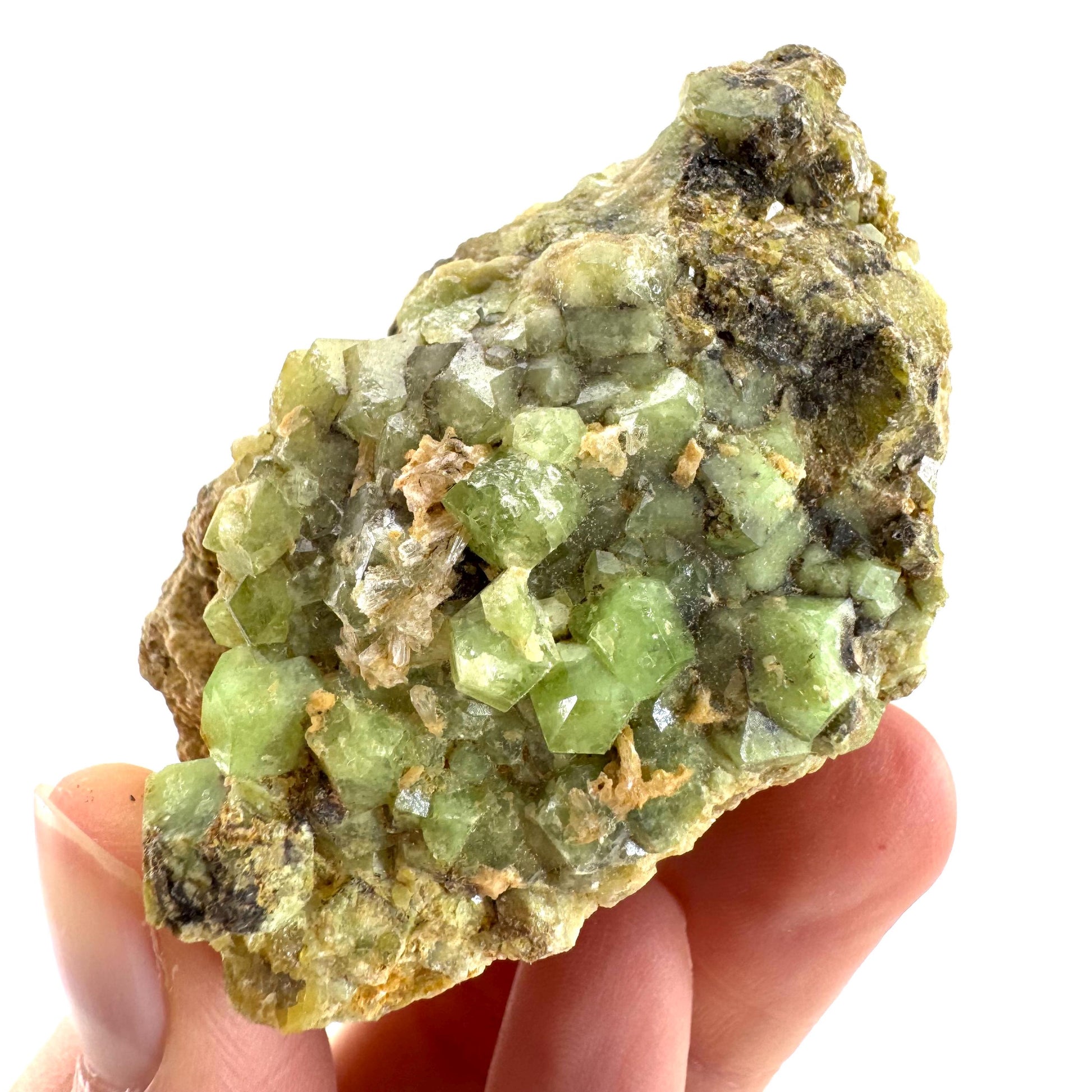 Andradite-Grossular Garnet | natural green crystal, raw mineral specimen from Mali
