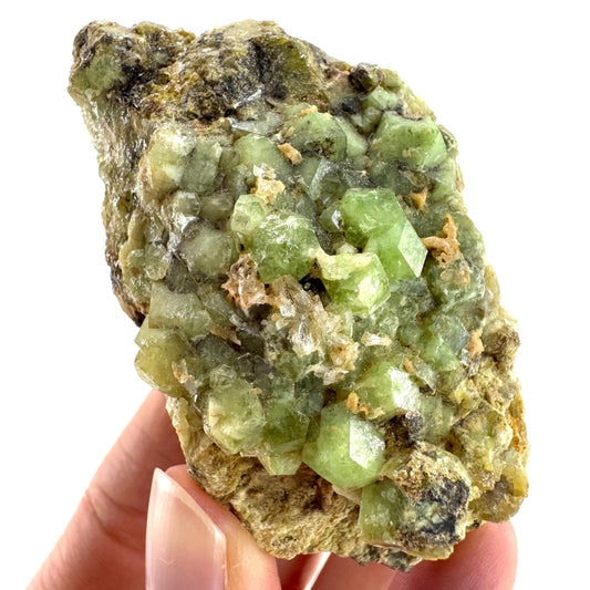 Andradite-Grossular Garnet | natural green crystal, raw mineral specimen from Mali