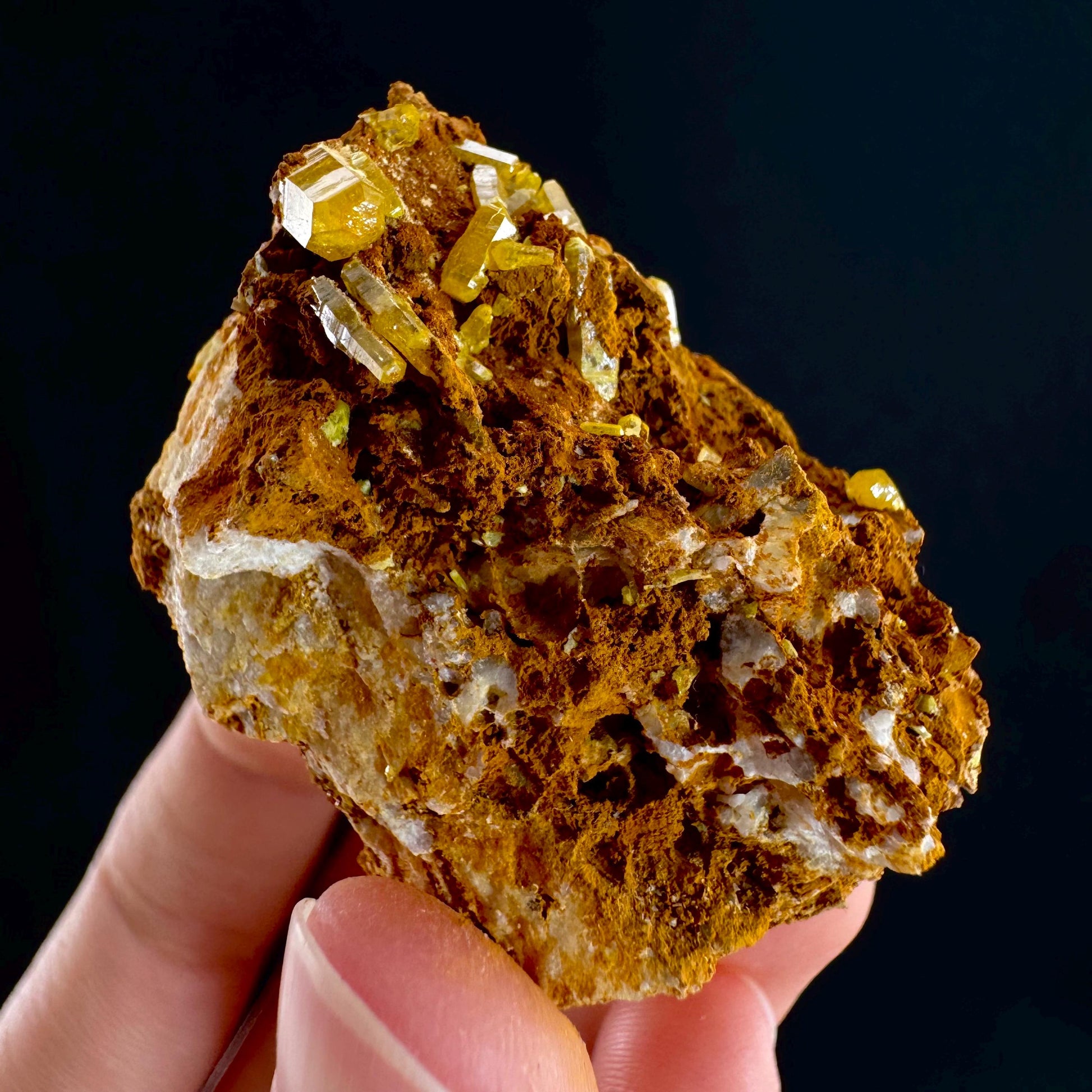 Mimetite Mineral Specimen | Rare Yellow Crystal from Thailand