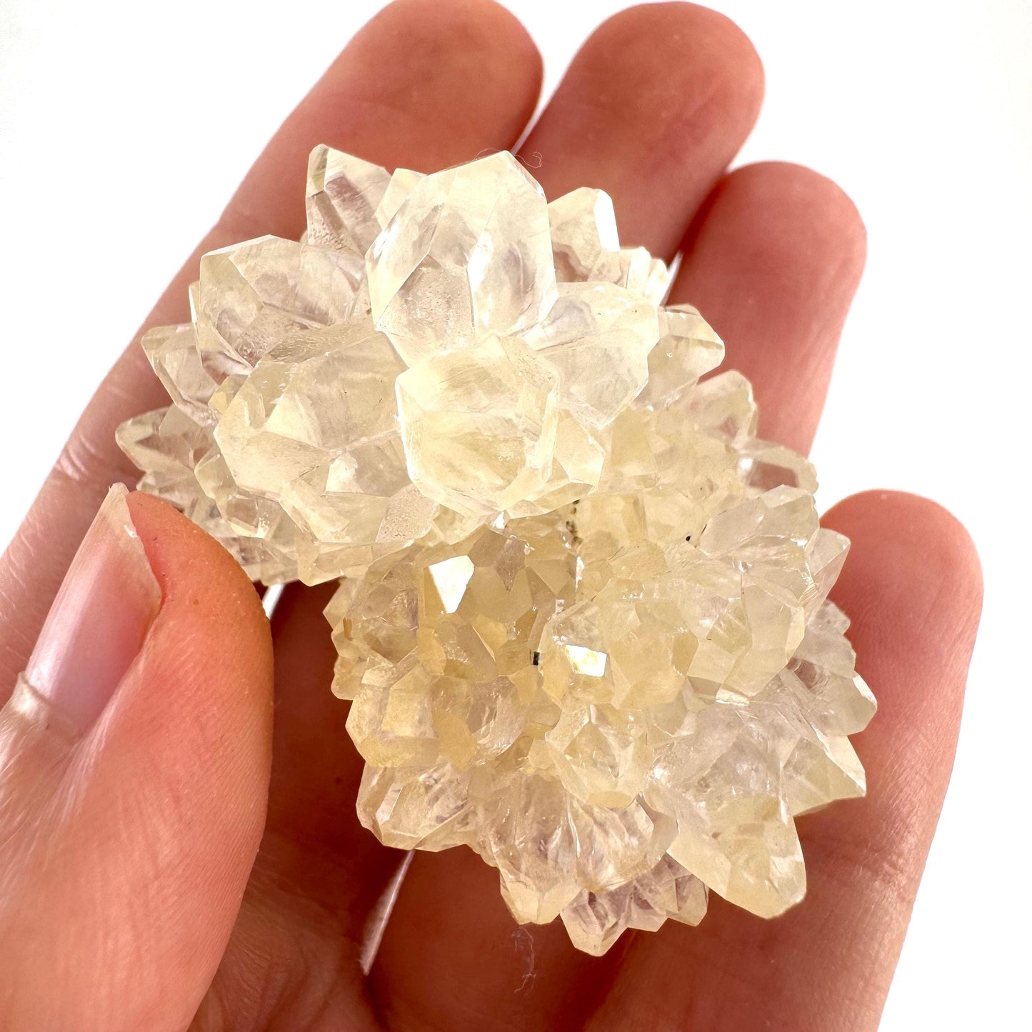 Fluorescent Calcite | UV-reactive raw crystal cluster, natural mineral specimen