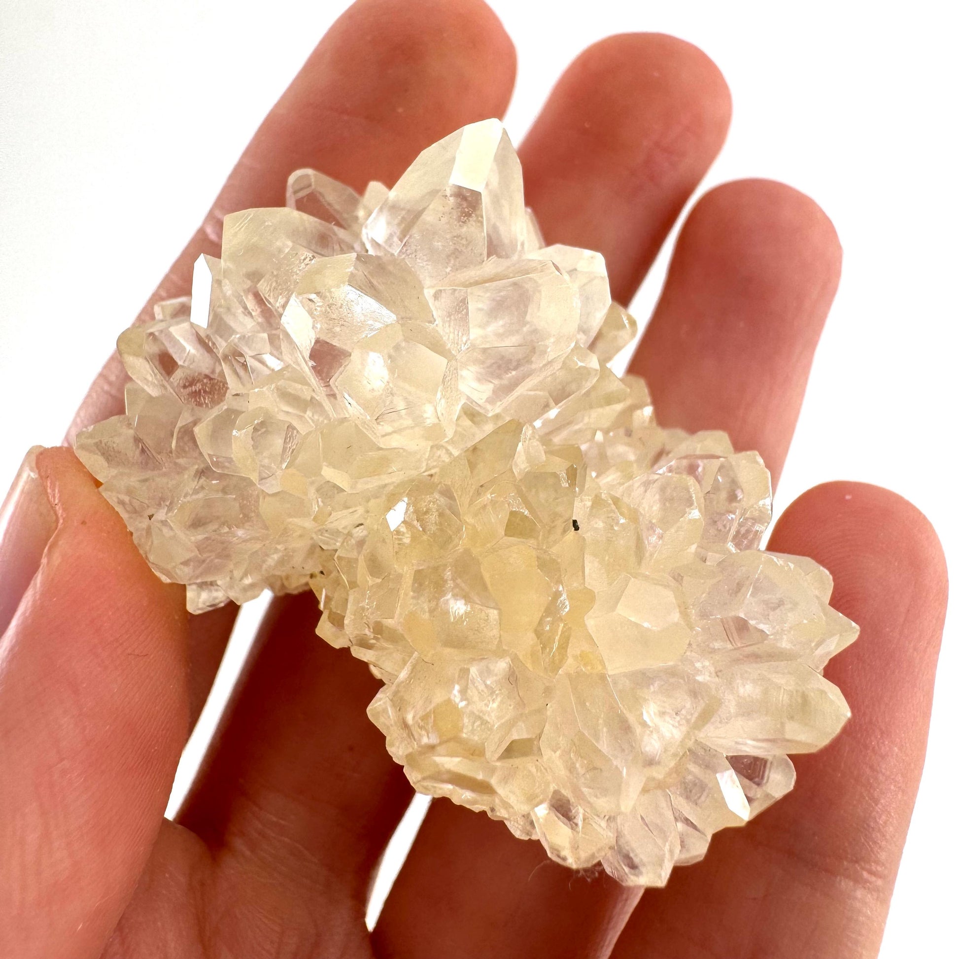 Fluorescent Calcite | UV-reactive raw crystal cluster, natural mineral specimen