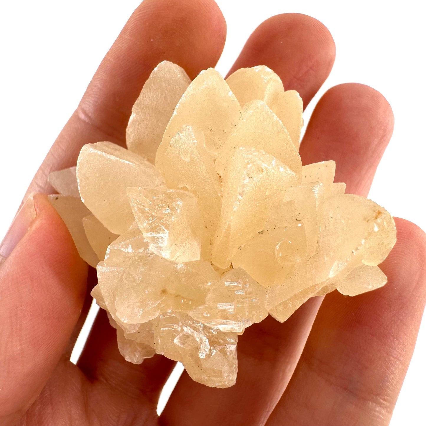 Fluorescent Calcite | UV-reactive raw crystal cluster, natural mineral specimen