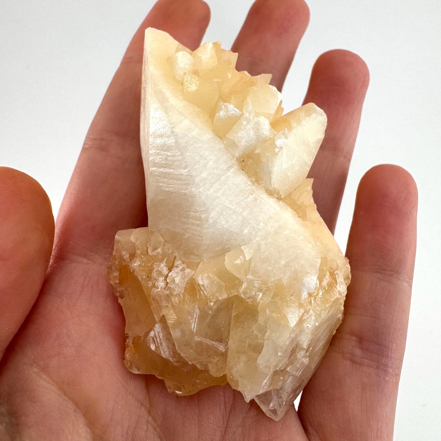 Fluorescent Calcite | UV-reactive raw crystal cluster, natural mineral specimen