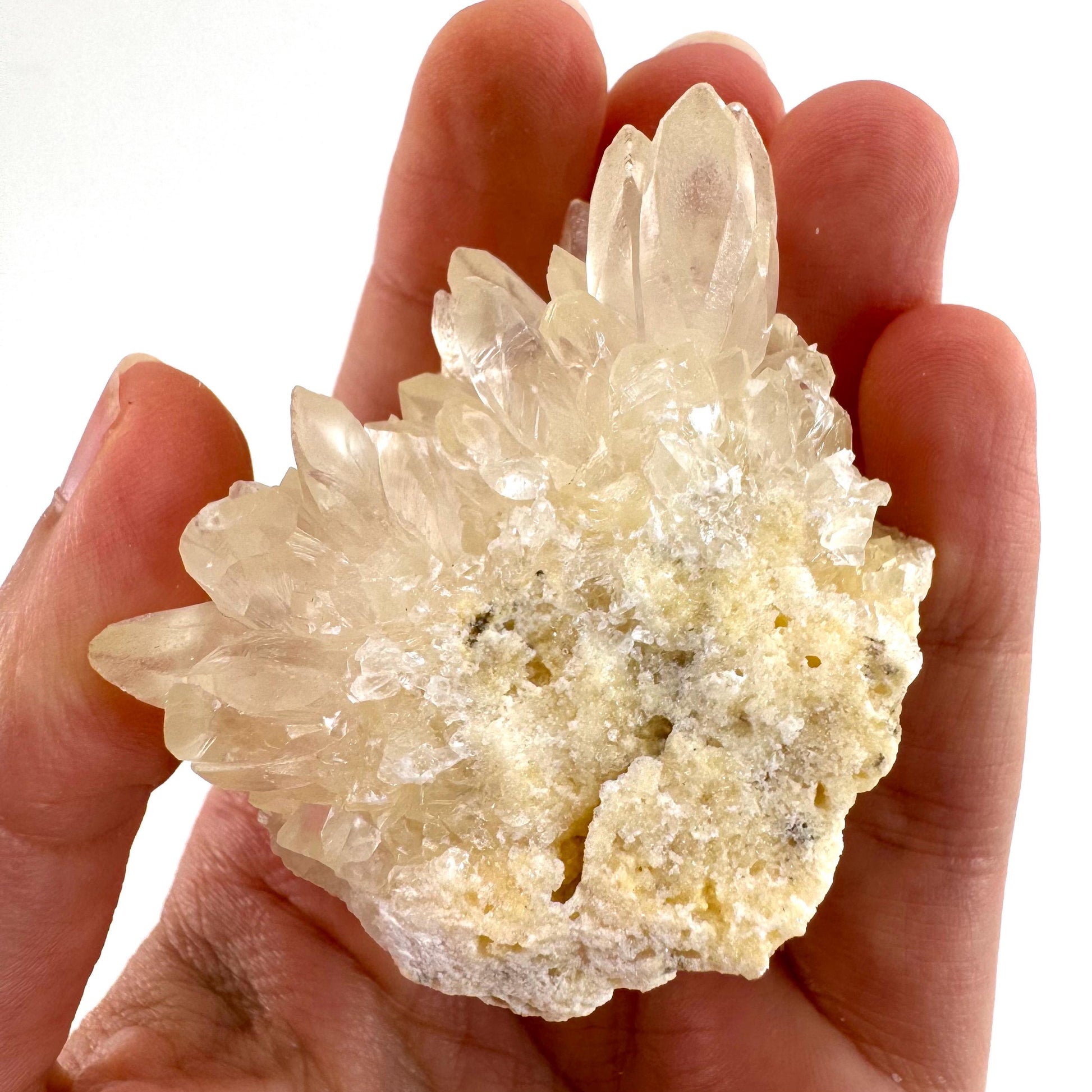 Fluorescent Calcite | UV-reactive raw crystal cluster, natural mineral specimen
