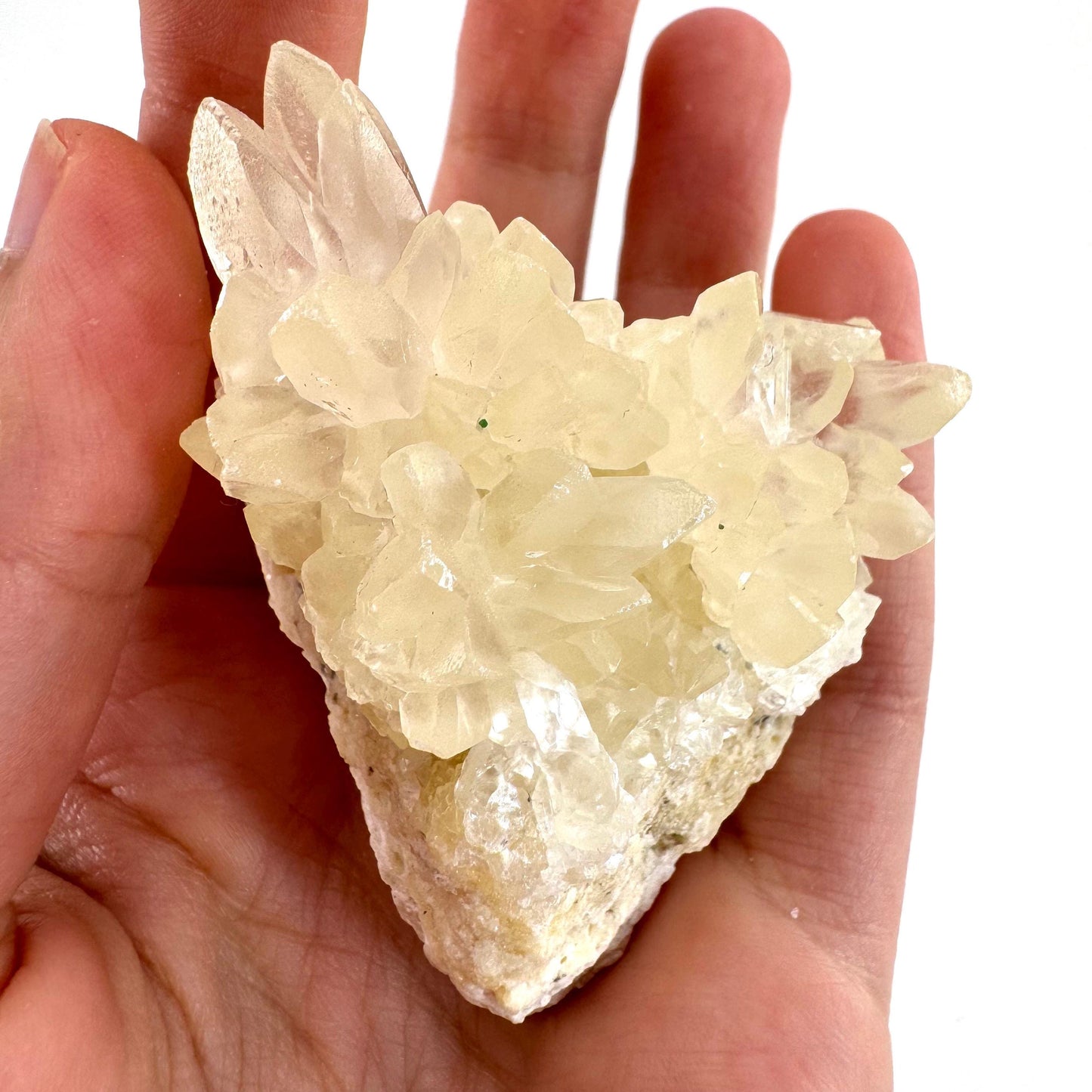 Fluorescent Calcite | UV-reactive raw crystal cluster, natural mineral specimen