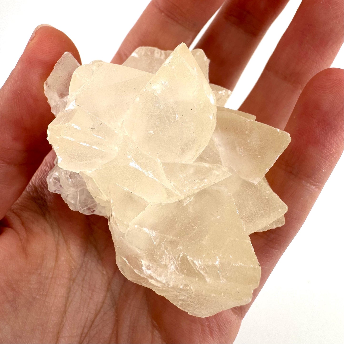 Fluorescent Calcite | UV-reactive raw crystal cluster, natural mineral specimen