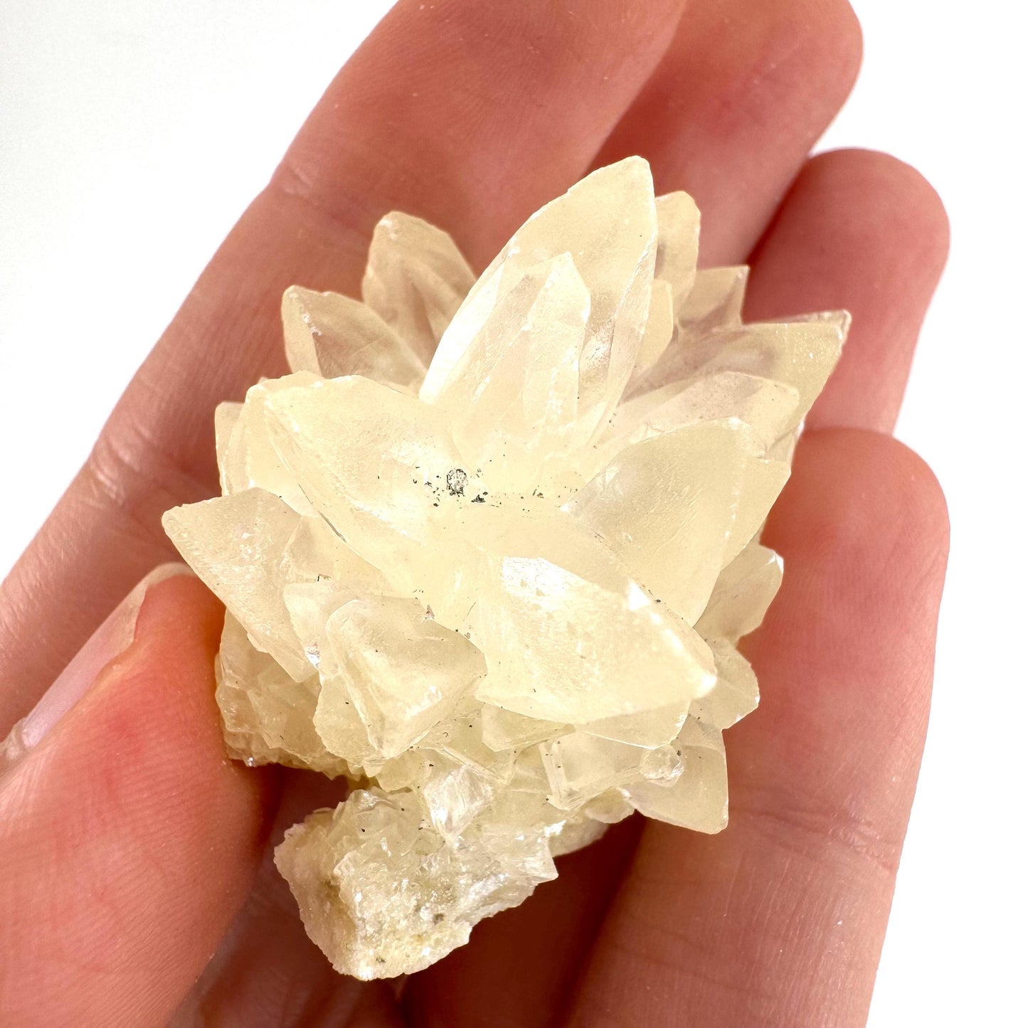 Fluorescent Calcite | UV-reactive raw crystal cluster, natural mineral specimen