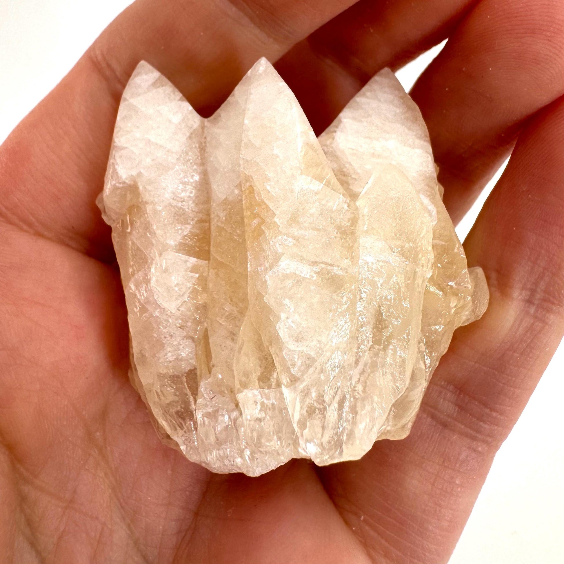 Fluorescent Calcite | UV-reactive raw crystal cluster, natural mineral specimen
