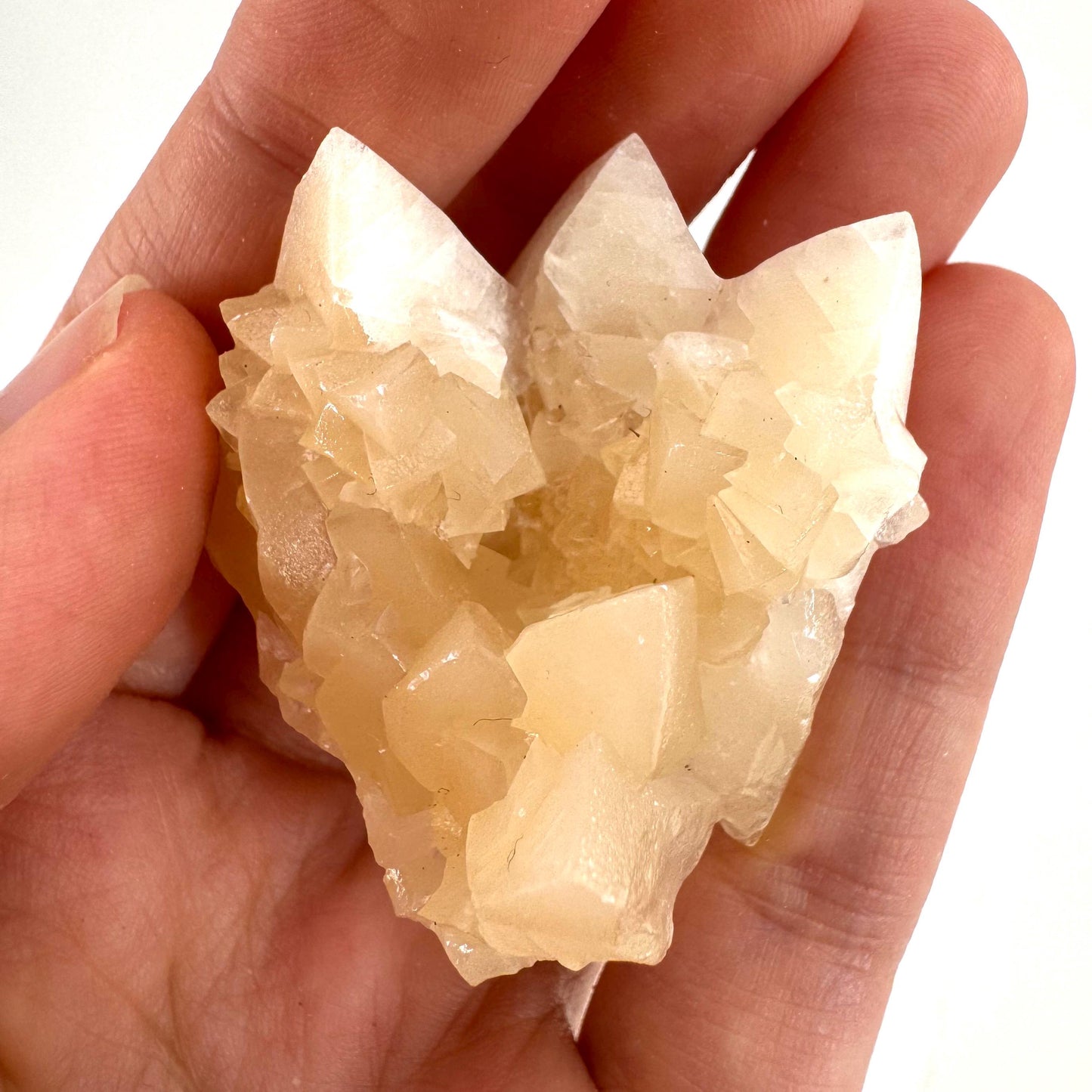 Fluorescent Calcite | UV-reactive raw crystal cluster, natural mineral specimen