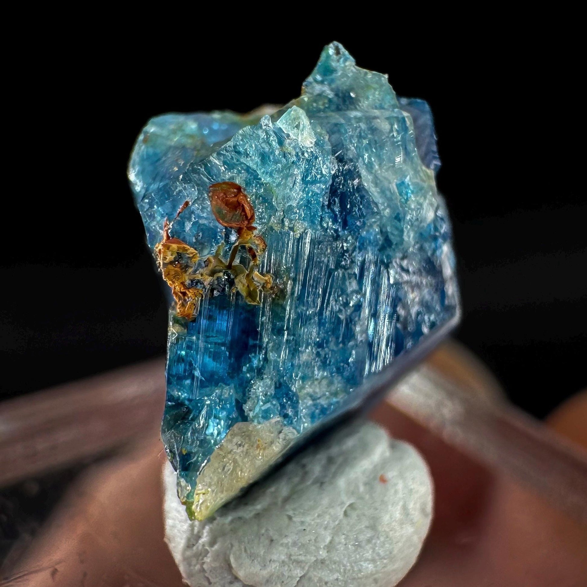 Euclase (Zimbabwe) | blue euclase crystal, rare mineral specimen
