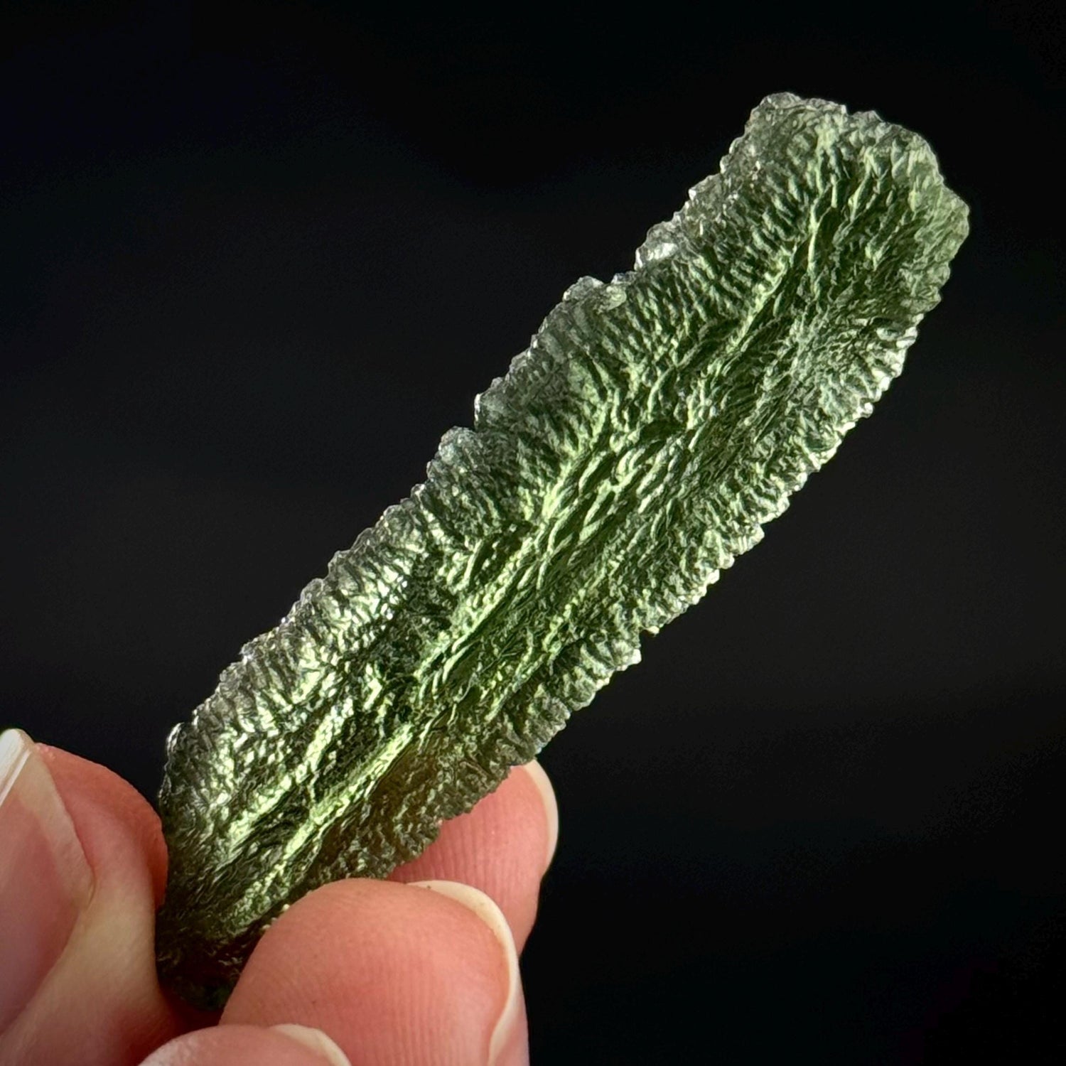 Genuine Raw Moldavite Specimen | Czech Tektite, 5.2g