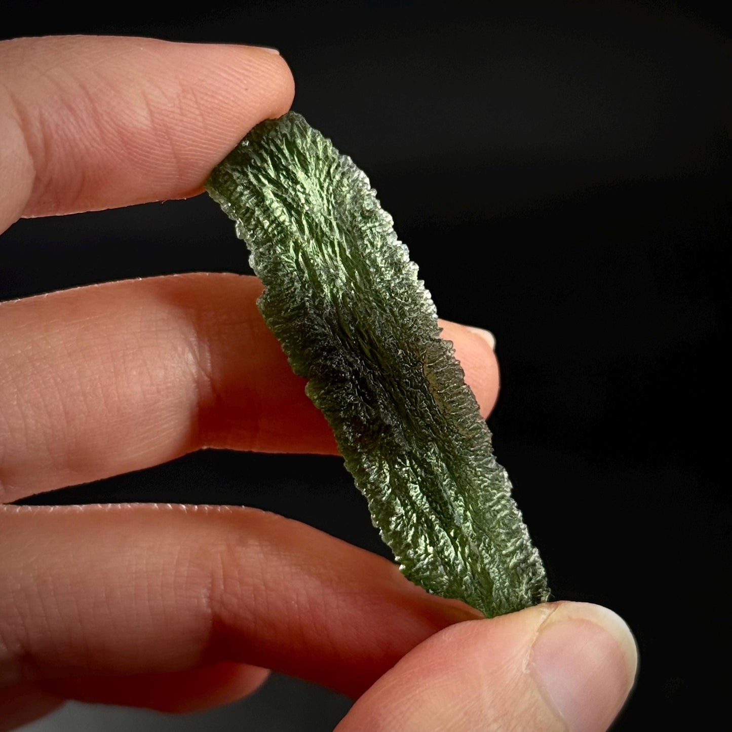 Genuine Raw Moldavite Specimen | Czech Tektite, 5.2g