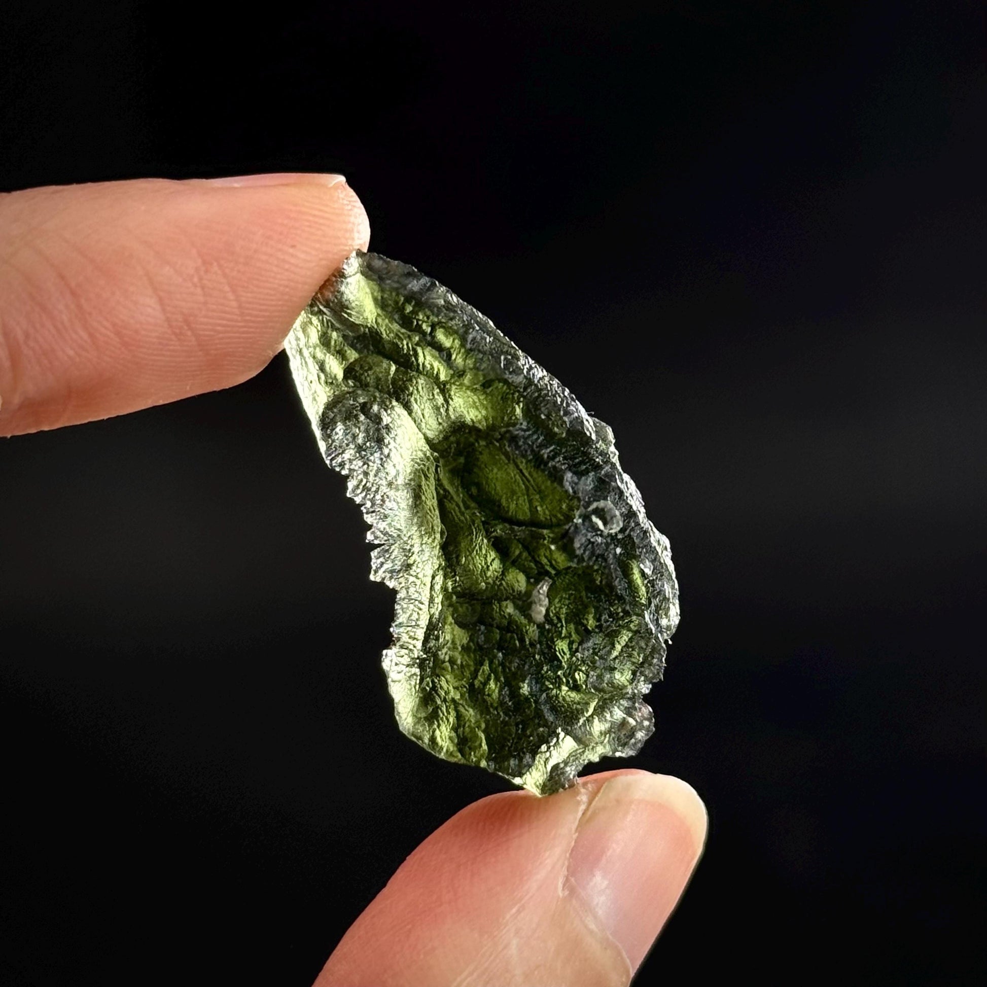 Genuine Raw Moldavite Specimen | Czech Tektite, 5.9g