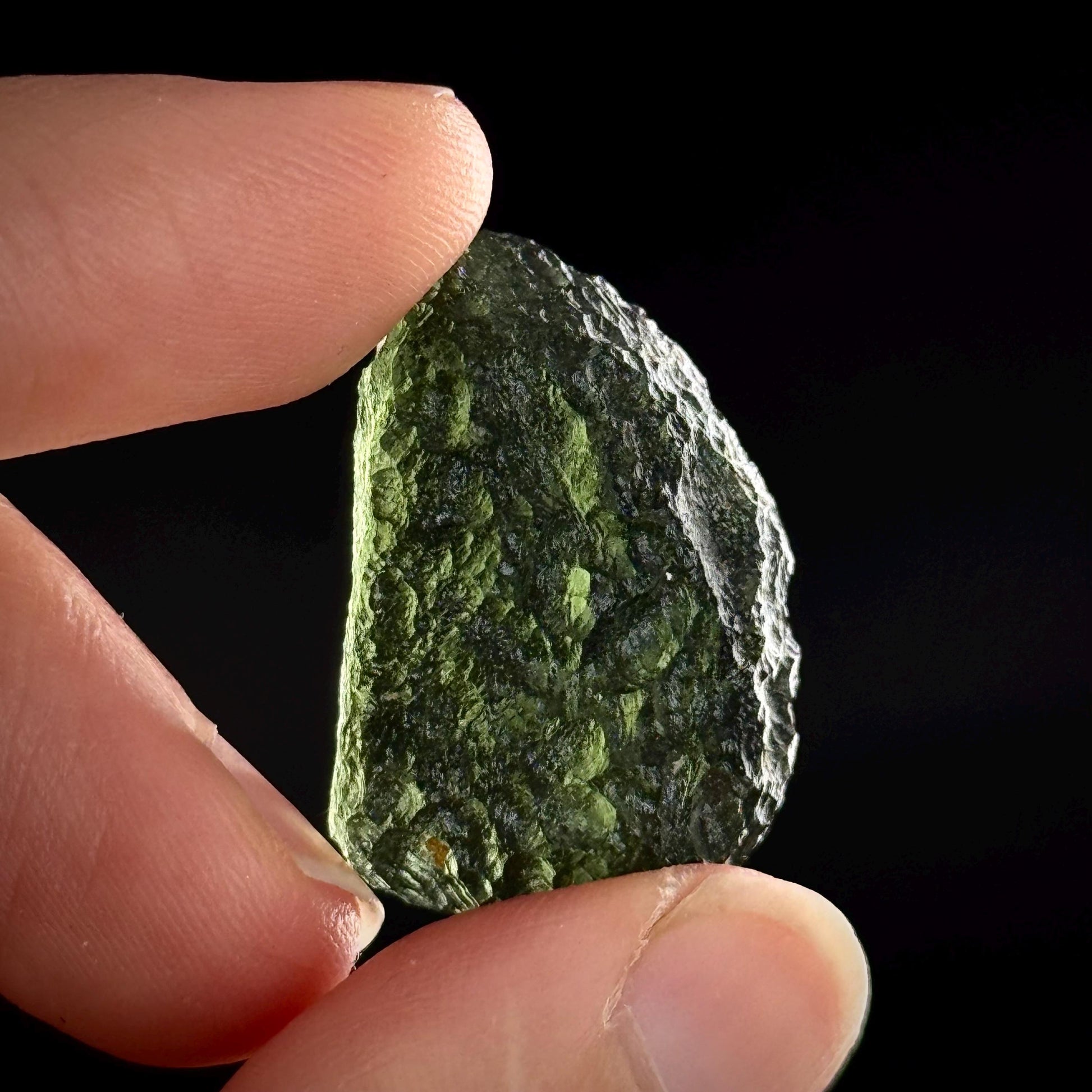 Genuine Raw Moldavite Specimen | Czech Tektite, 5.4g