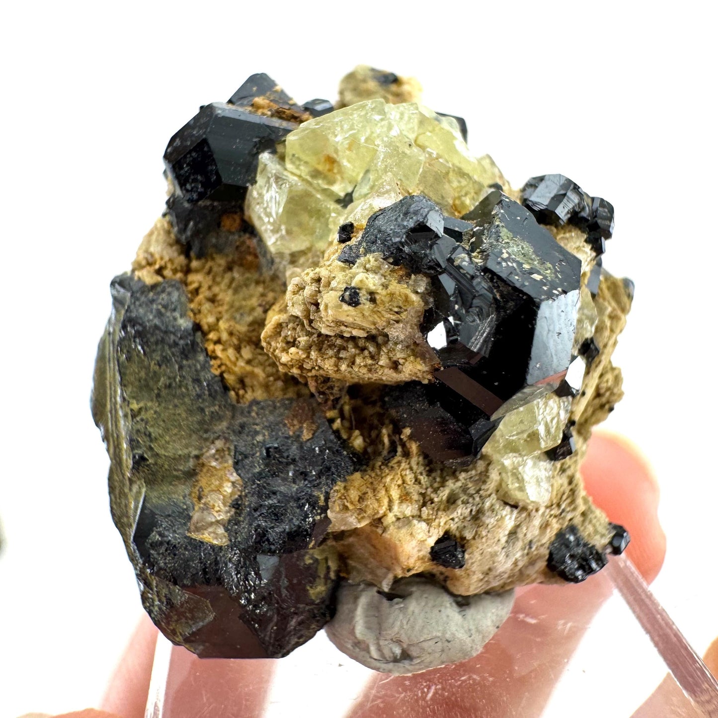Chlorophane Fluorite w/ Black Tourmaline | natural crystal, rare mineral specimen from Erongo, Namibia