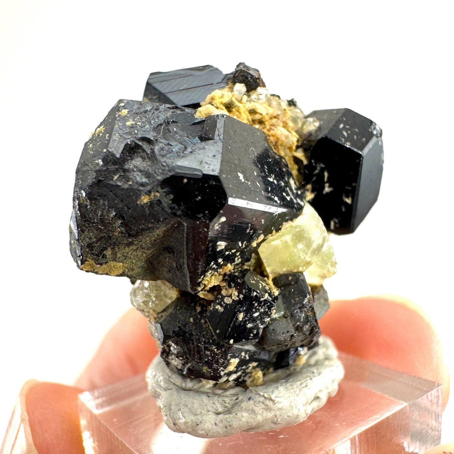 Chlorophane Fluorite w/ Black Tourmaline | natural crystal, rare mineral specimen from Erongo, Namibia