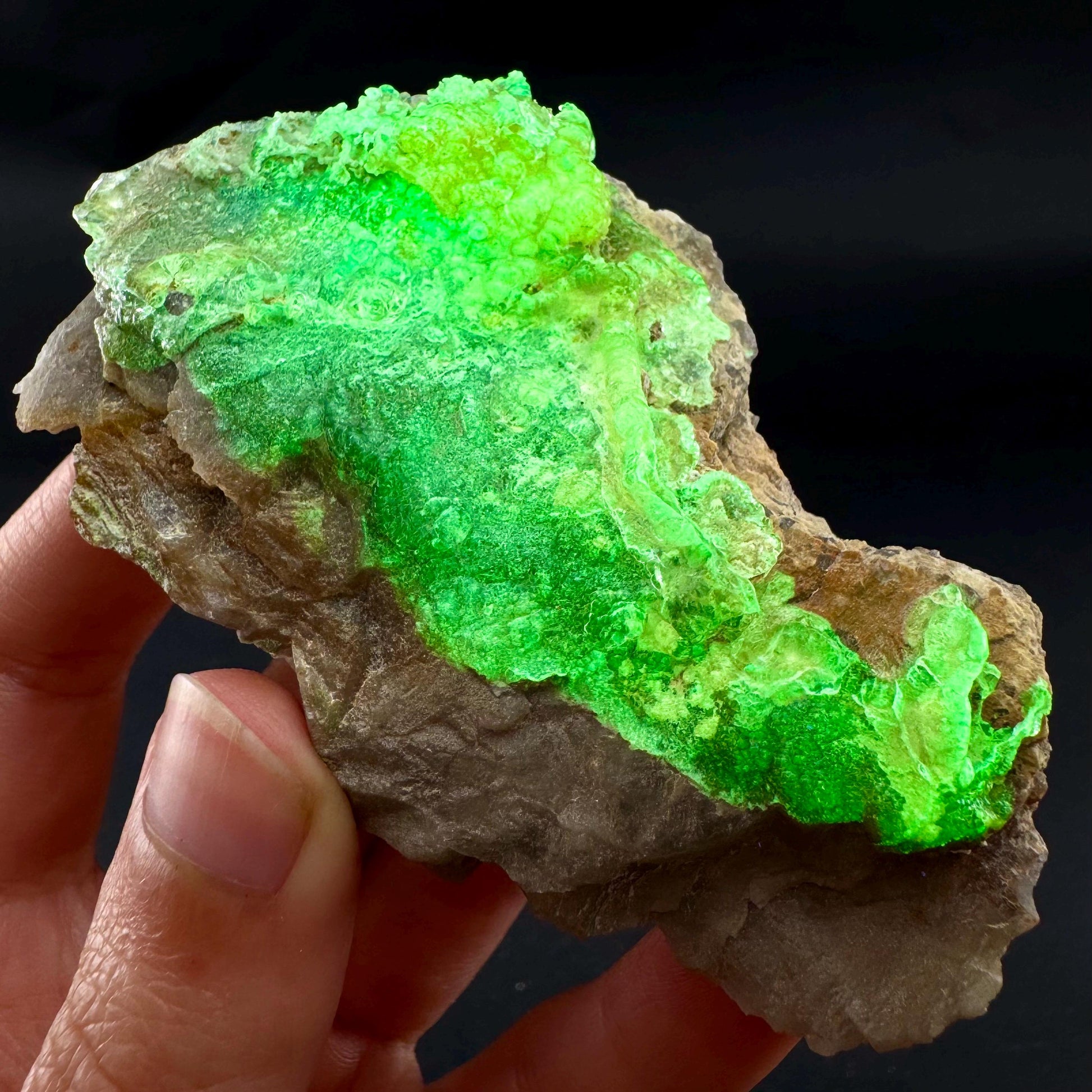 UV Reactive Hyalite Opal | Fluorescent Mineral Specimen from Namibia
