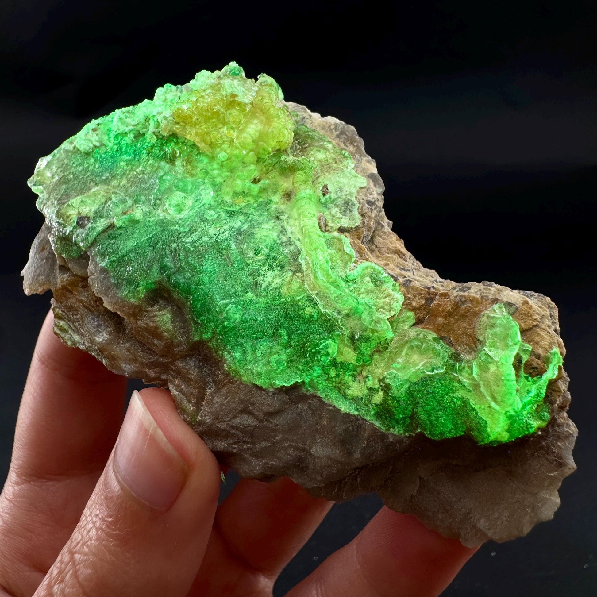 UV Reactive Hyalite Opal | Fluorescent Mineral Specimen from Namibia