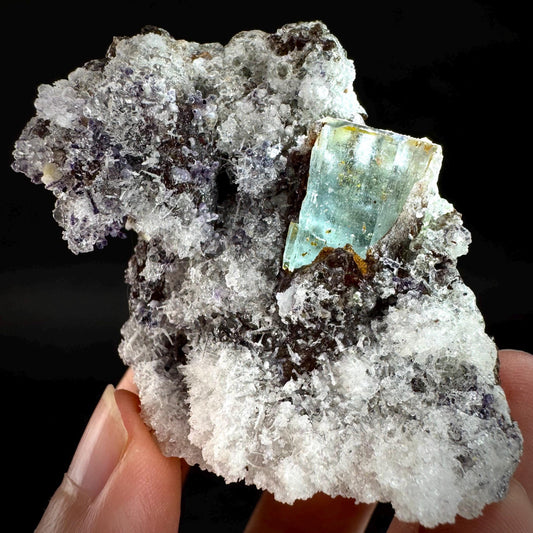 UV Reactive Hyalite Opal with Aquamarine | Fluorescent Mineral Specimen from Namibia