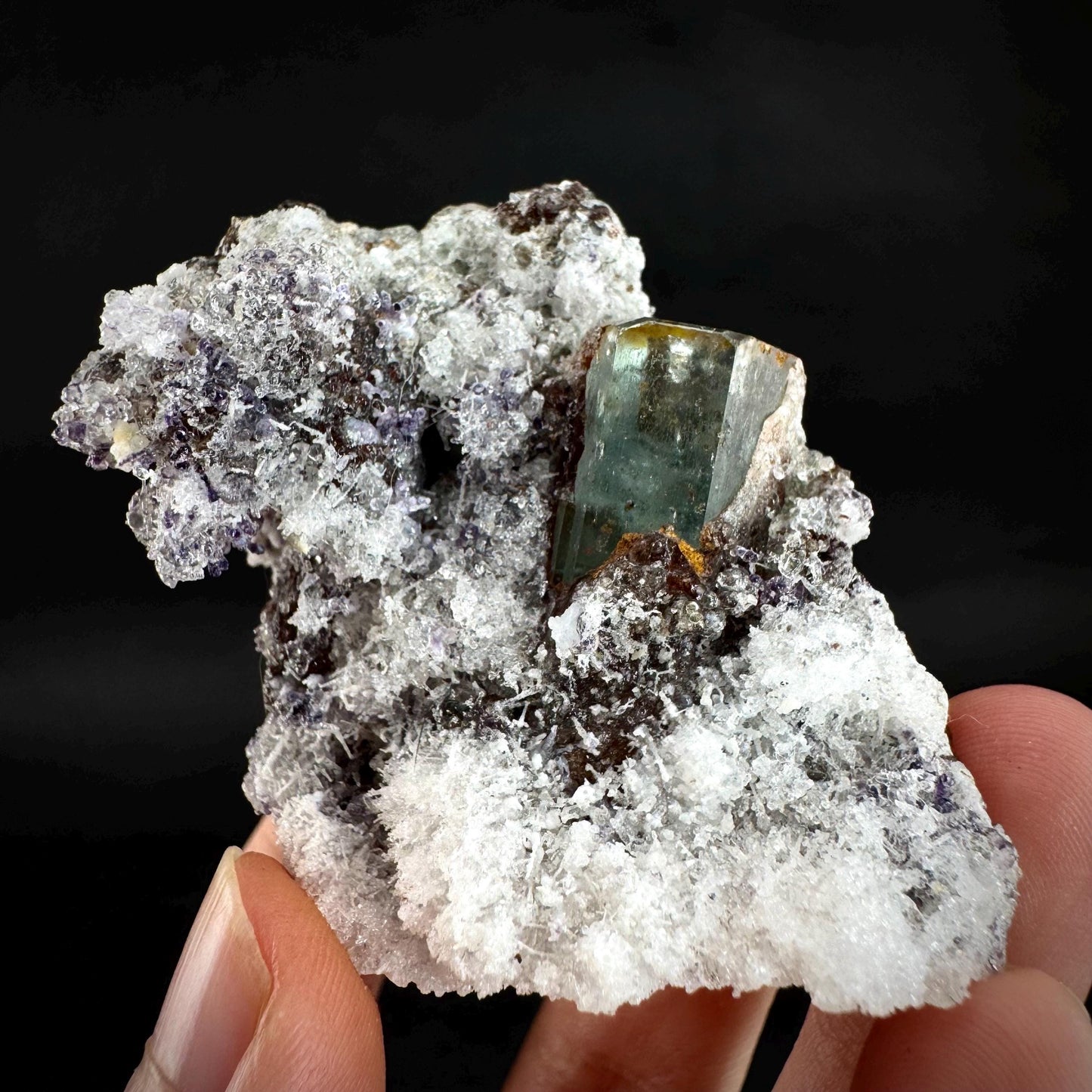 UV Reactive Hyalite Opal with Aquamarine | Fluorescent Mineral Specimen from Namibia