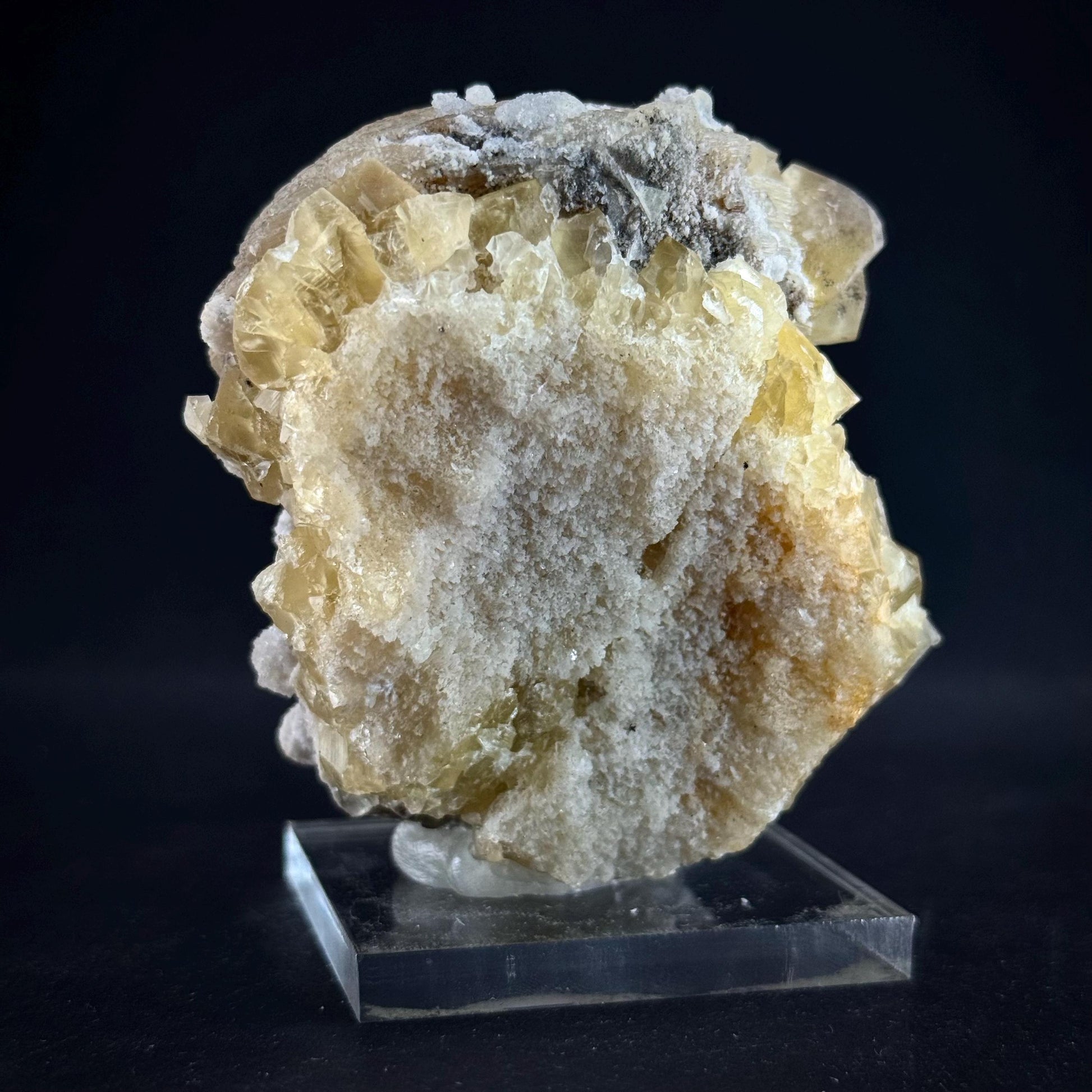 Witherite w/ Calcite | UV-reactive crystal, fluorescent mineral specimen from Illinois, USA