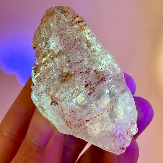Firefly Petroleum Quartz | UV reactive crystal, fluorescent mineral from Madagascar