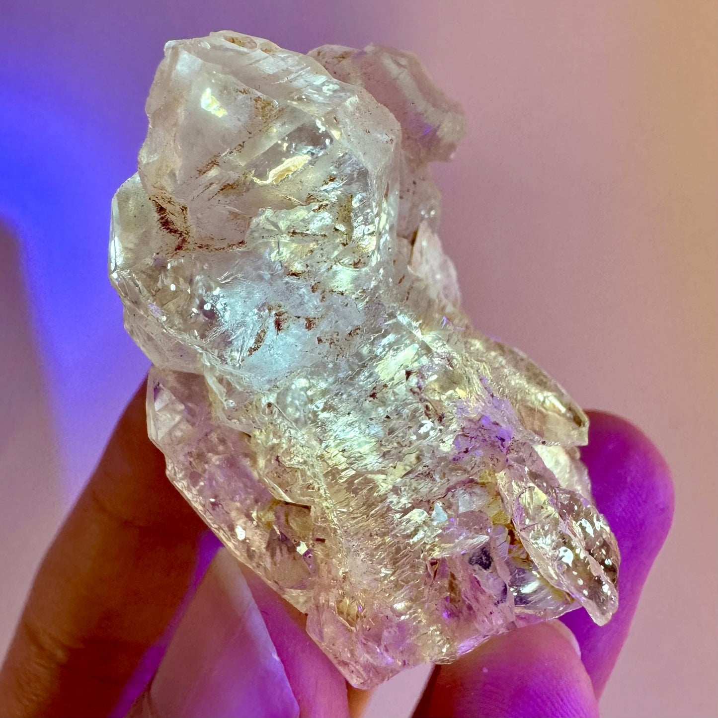 Firefly Petroleum Quartz | UV reactive crystal, fluorescent mineral from Madagascar