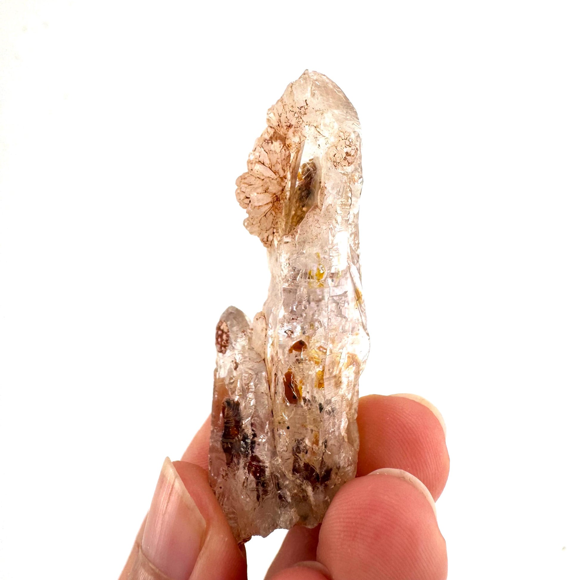 Firefly Petroleum Quartz | UV reactive crystal, fluorescent mineral from Madagascar