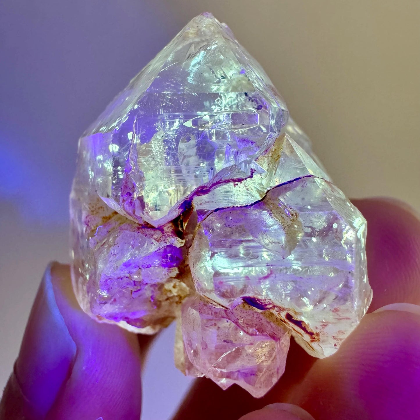 Firefly Petroleum Quartz | UV reactive crystal, fluorescent mineral from Madagascar