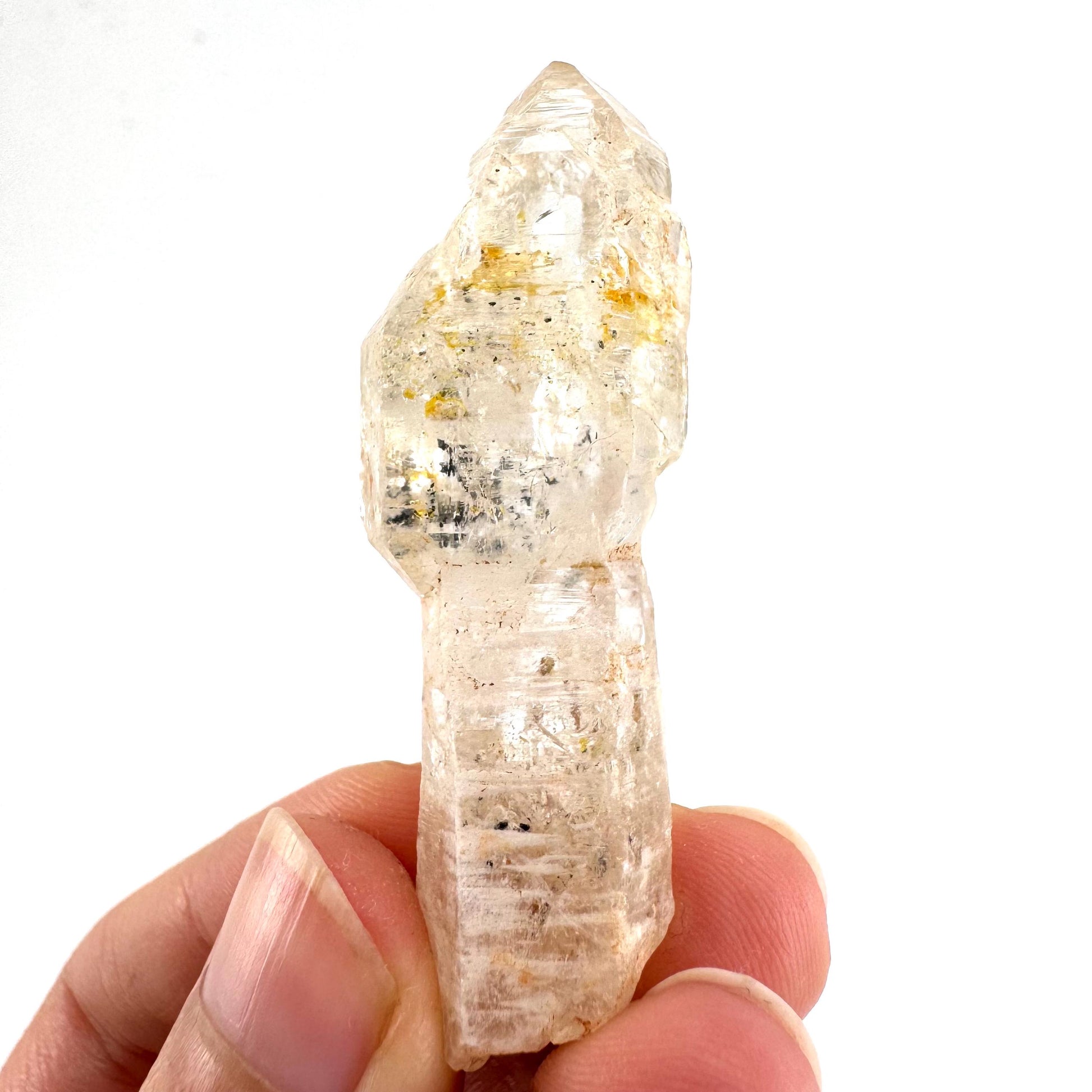 Firefly Petroleum Quartz Sceptre | UV reactive crystal, fluorescent mineral from Madagascar