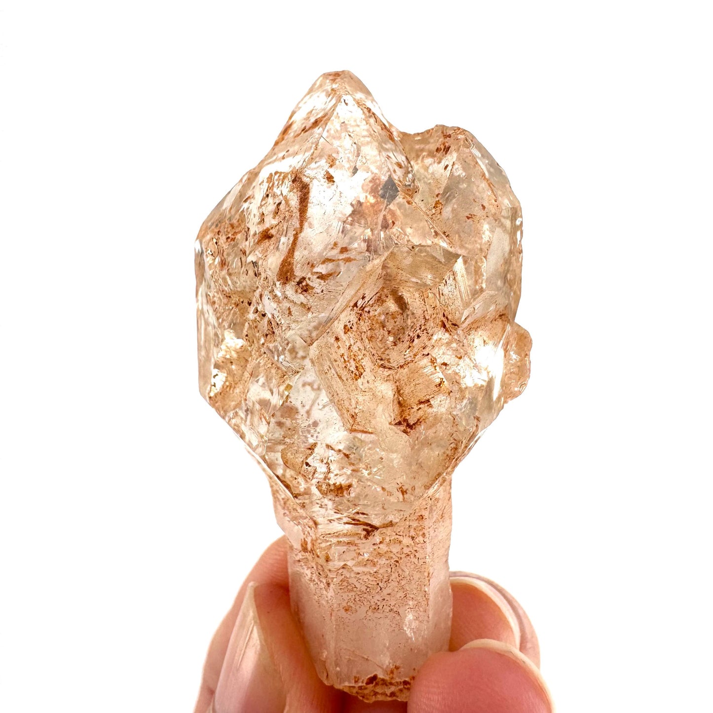 Firefly Petroleum Quartz Sceptre | UV reactive crystal, fluorescent mineral from Madagascar