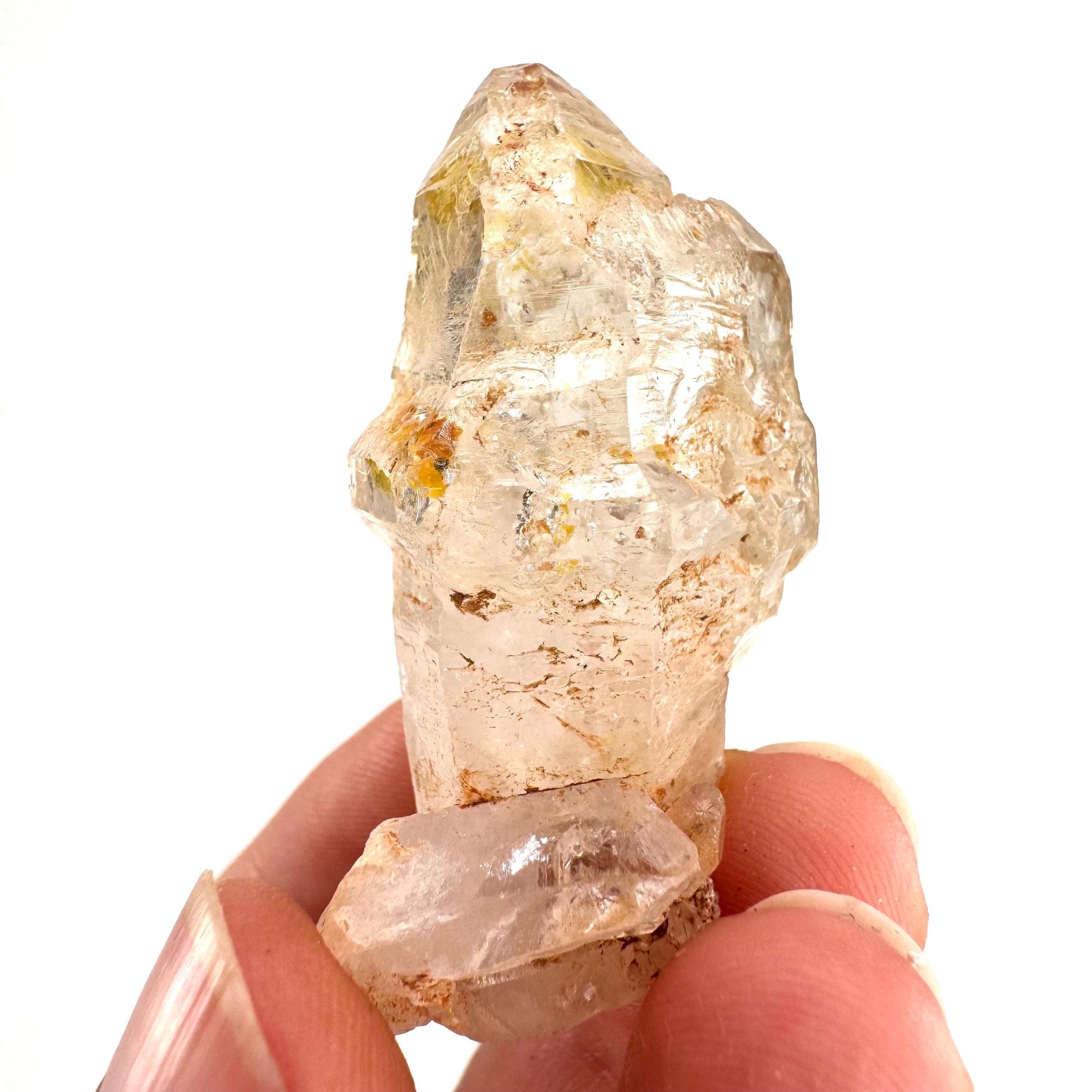 Firefly Petroleum Quartz Sceptre | UV reactive crystal, fluorescent mineral from Madagascar