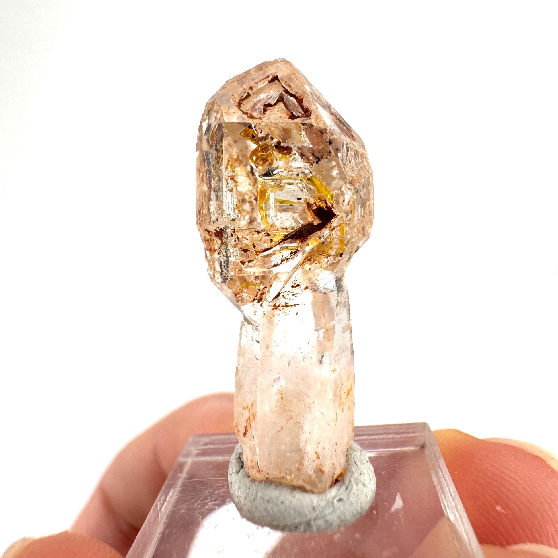 Firefly Petroleum Quartz Sceptre | UV reactive crystal, fluorescent mineral from Madagascar