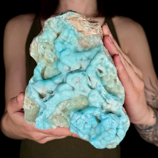 XL Blue Aragonite Crystal Cluster | Mineral Collection Display Piece