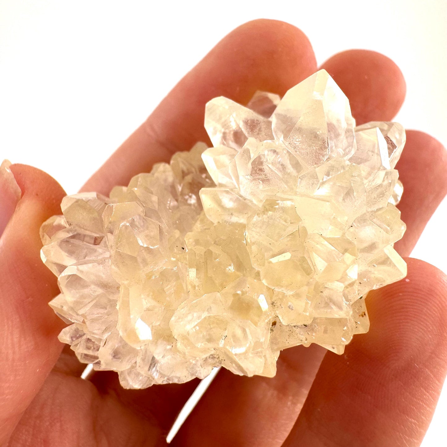 Fluorescent Calcite | UV-reactive raw crystal cluster, natural mineral specimen