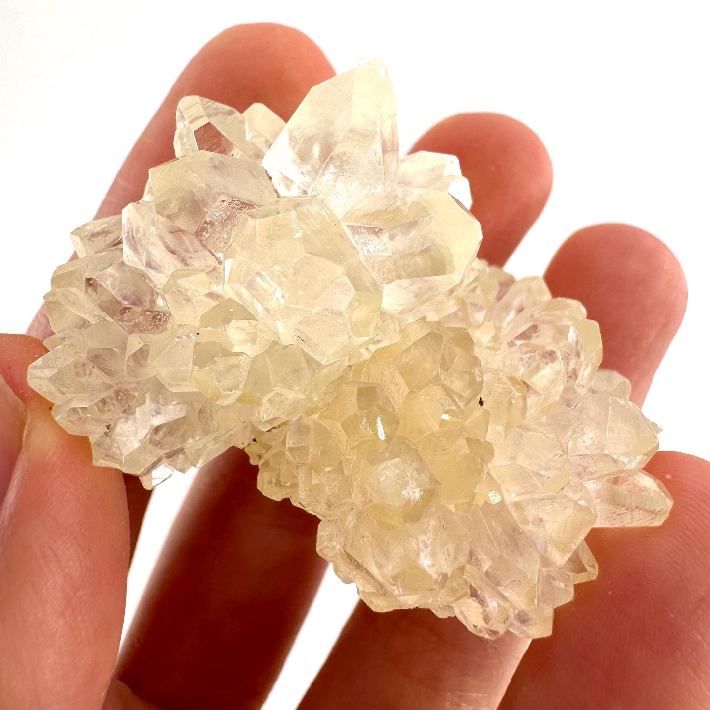Fluorescent Calcite | UV-reactive raw crystal cluster, natural mineral specimen