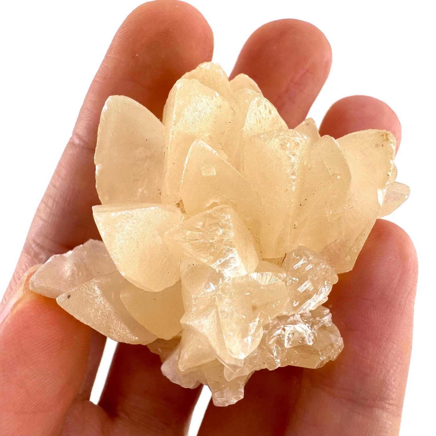 Fluorescent Calcite | UV-reactive raw crystal cluster, natural mineral specimen