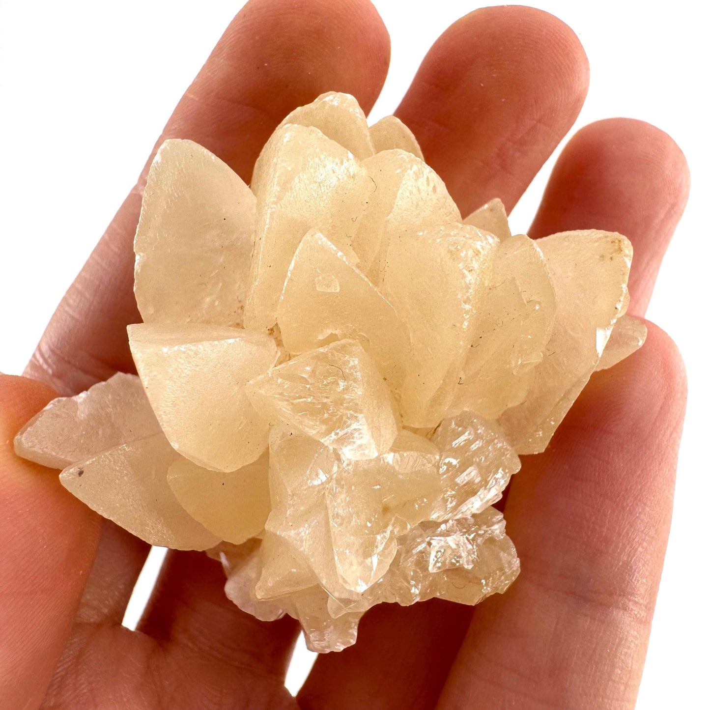 Fluorescent Calcite | UV-reactive raw crystal cluster, natural mineral specimen