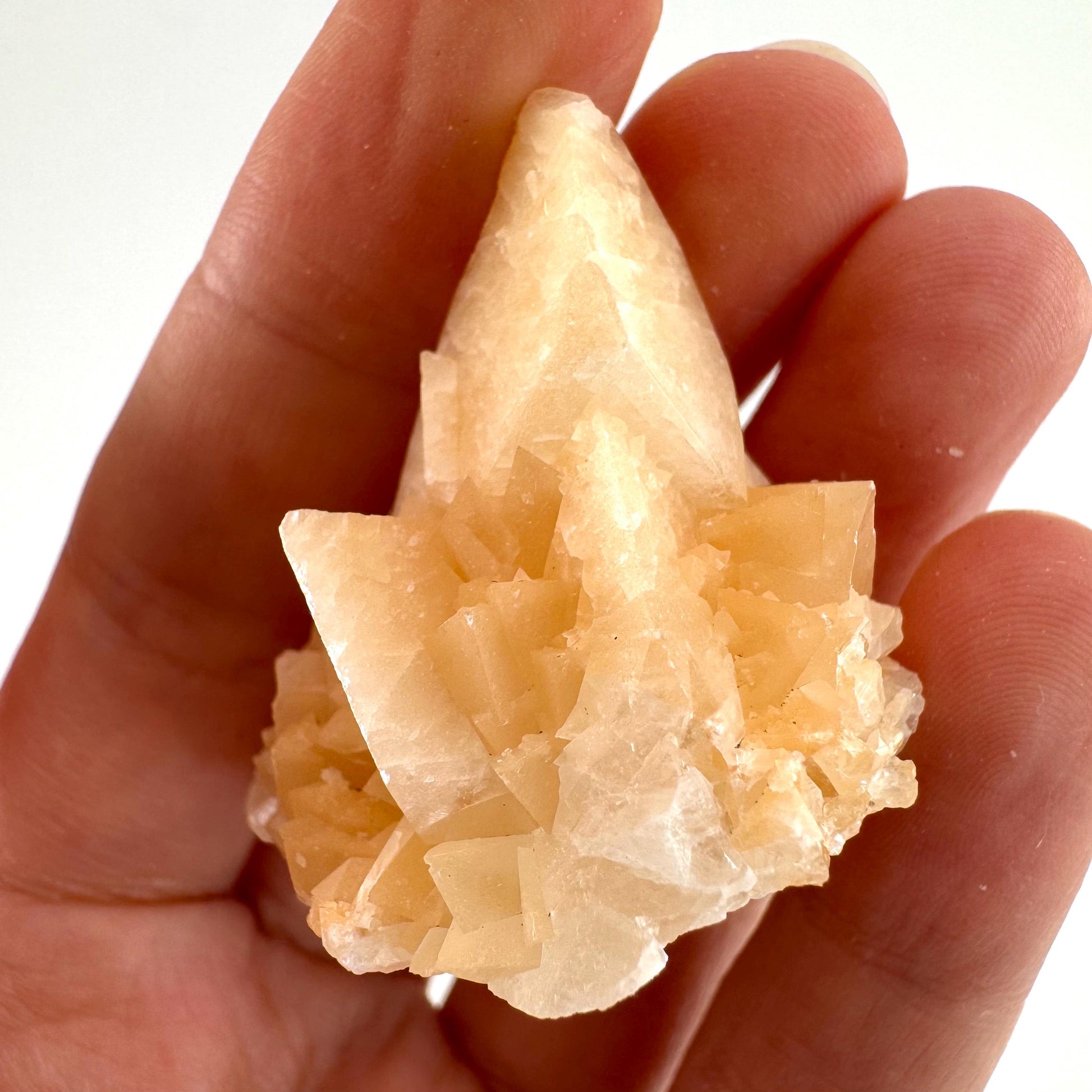 Fluorescent Calcite | UV-reactive raw crystal cluster, natural mineral specimen