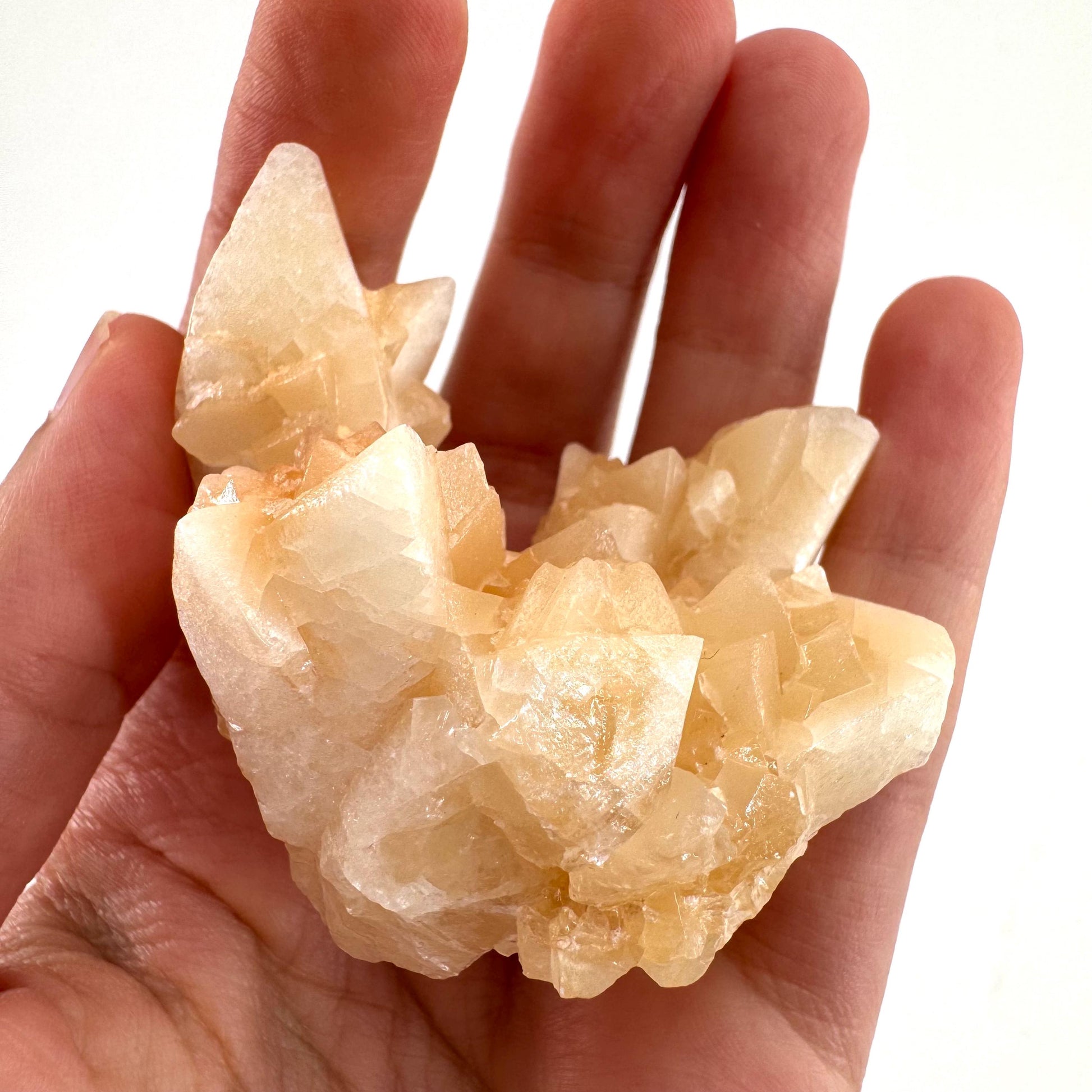 Fluorescent Calcite | UV-reactive raw crystal cluster, natural mineral specimen