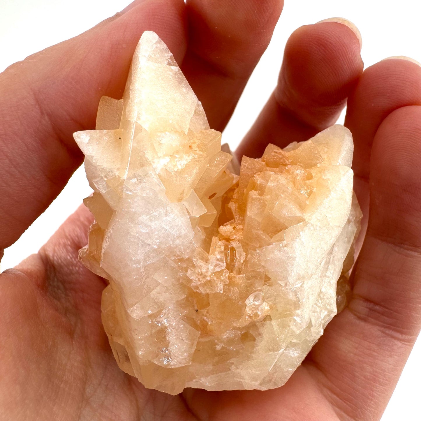 Fluorescent Calcite | UV-reactive raw crystal cluster, natural mineral specimen