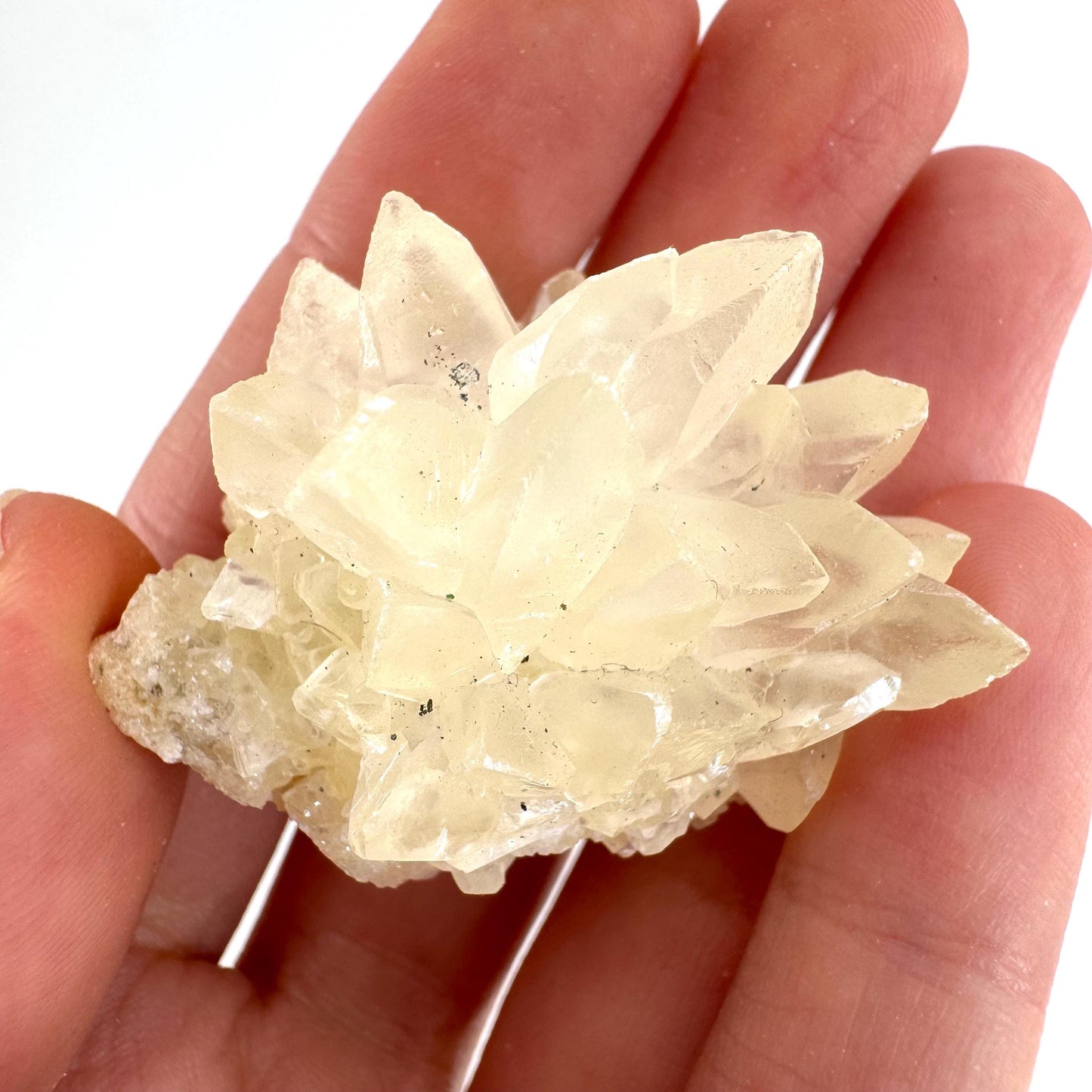 Fluorescent Calcite | UV-reactive raw crystal cluster, natural mineral specimen