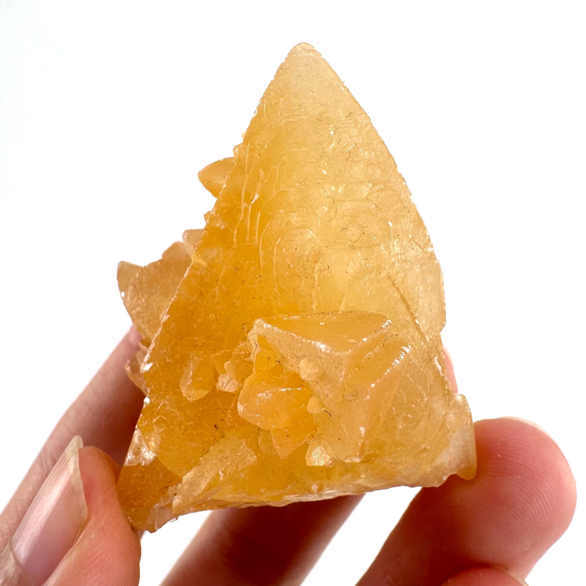 Fluorescent Calcite | UV-reactive raw crystal cluster, natural mineral specimen